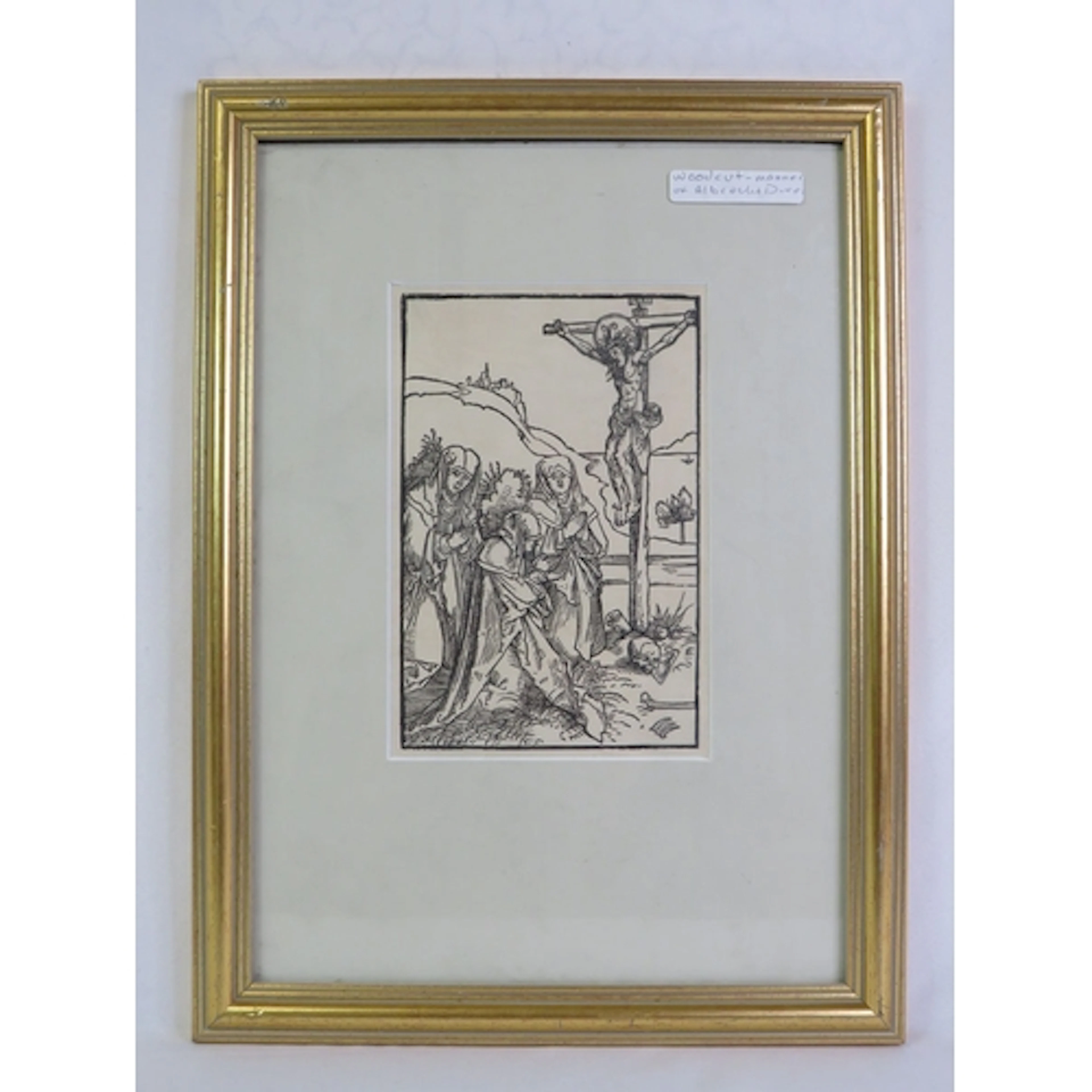 F/g Print, religious scene, woodcut in the manner of Albrech...