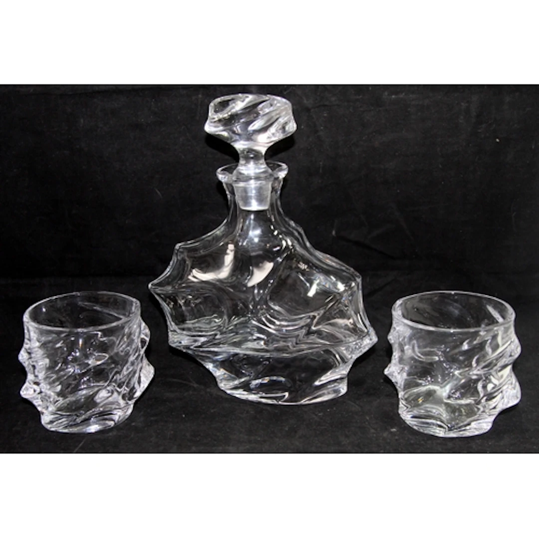 Quality Casa Padrino crystal glass whisky decanter c/w a pai...