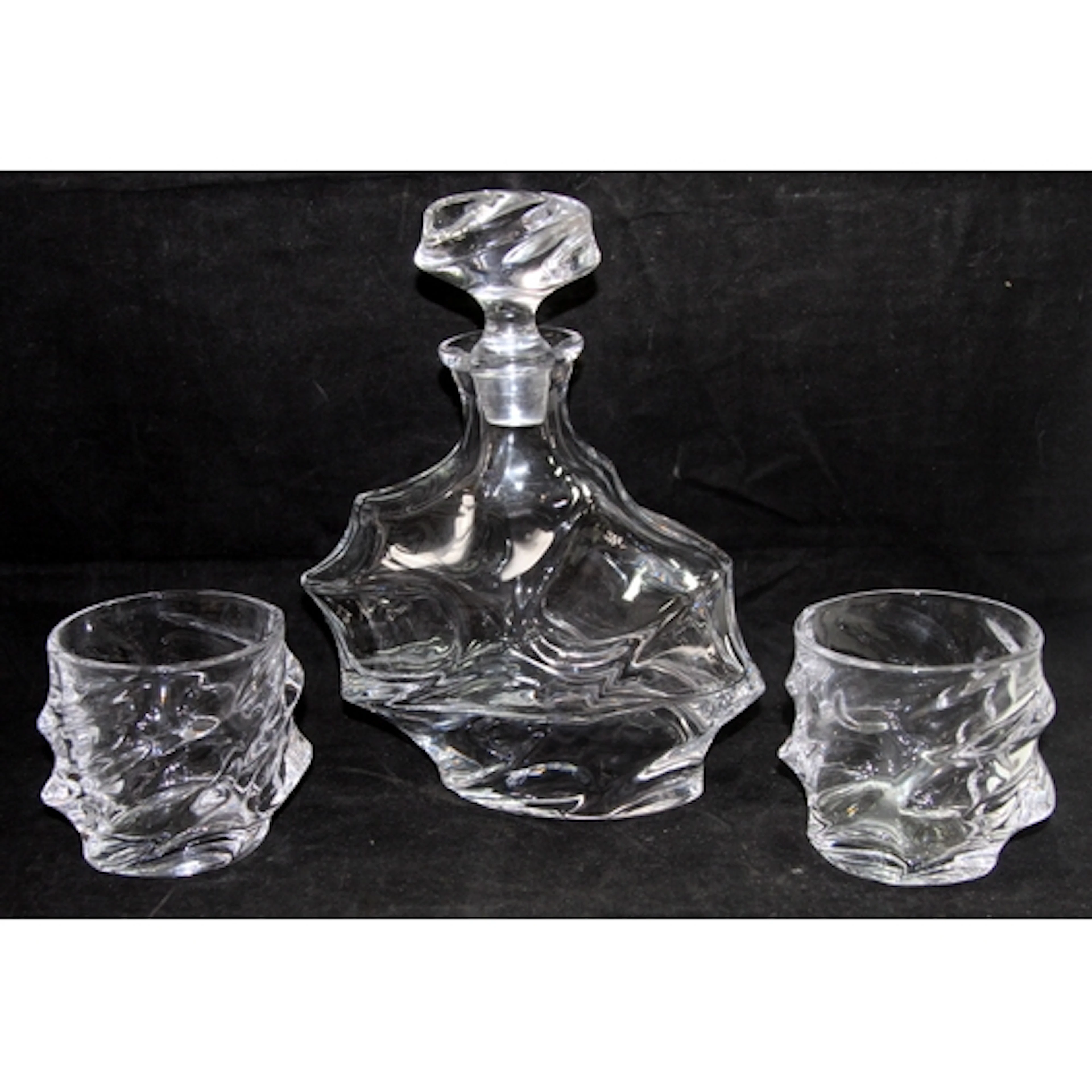 Quality Casa Padrino crystal glass whisky decanter c/w a pai...