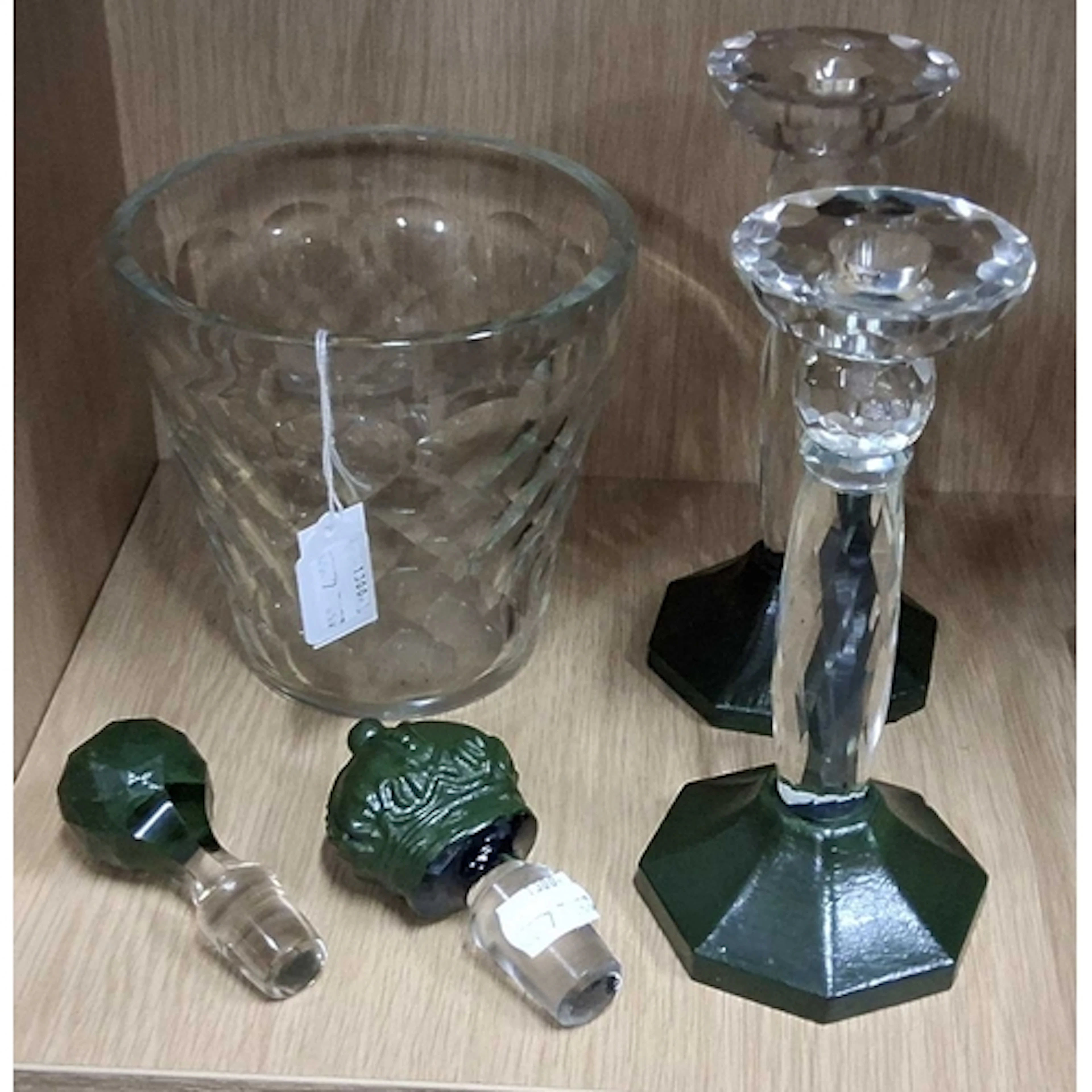 A GROUP OF GLASSWARE, comprising a crystal vase of tapering ...