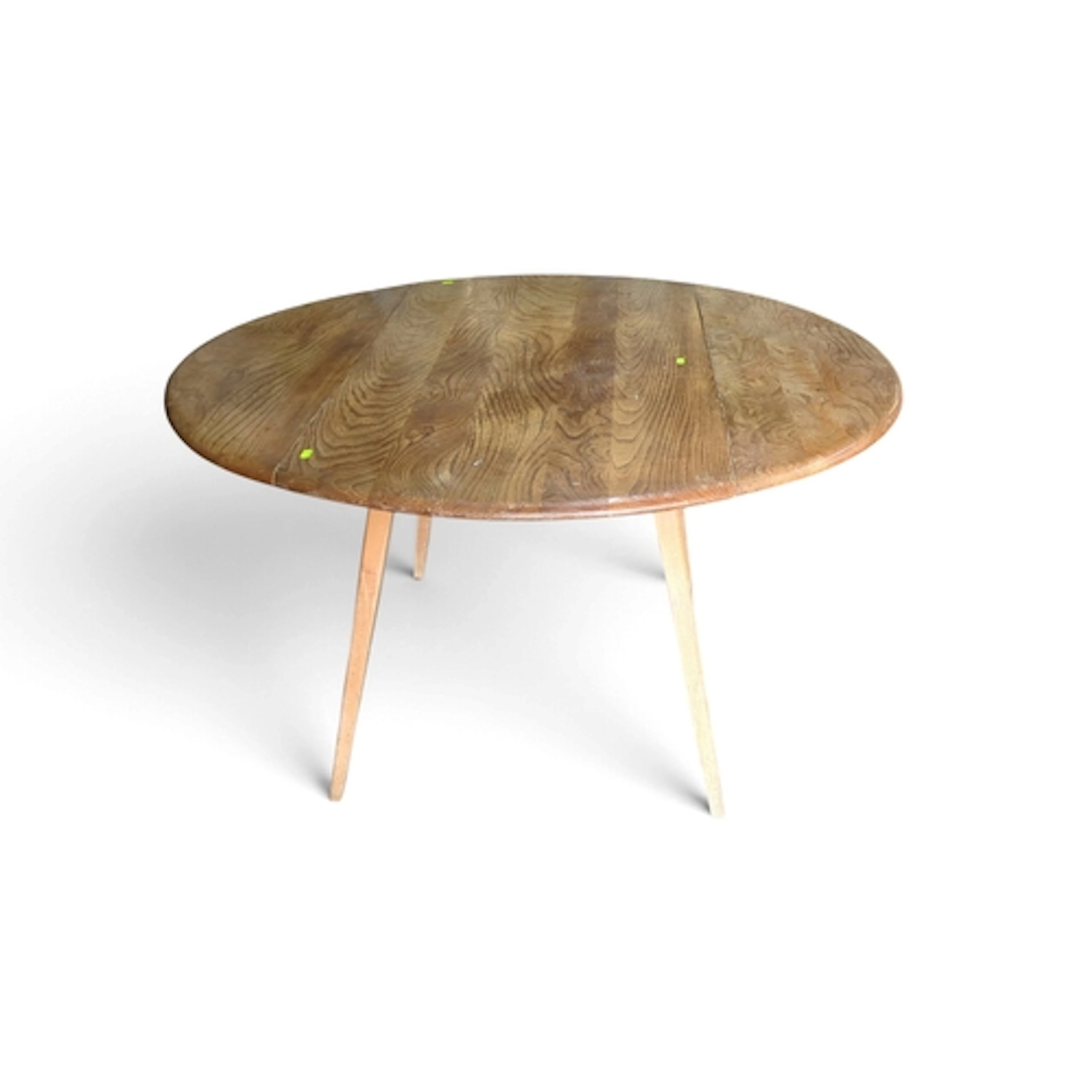 Ercol mid-century drop-leaf dining table with a figured elm ...