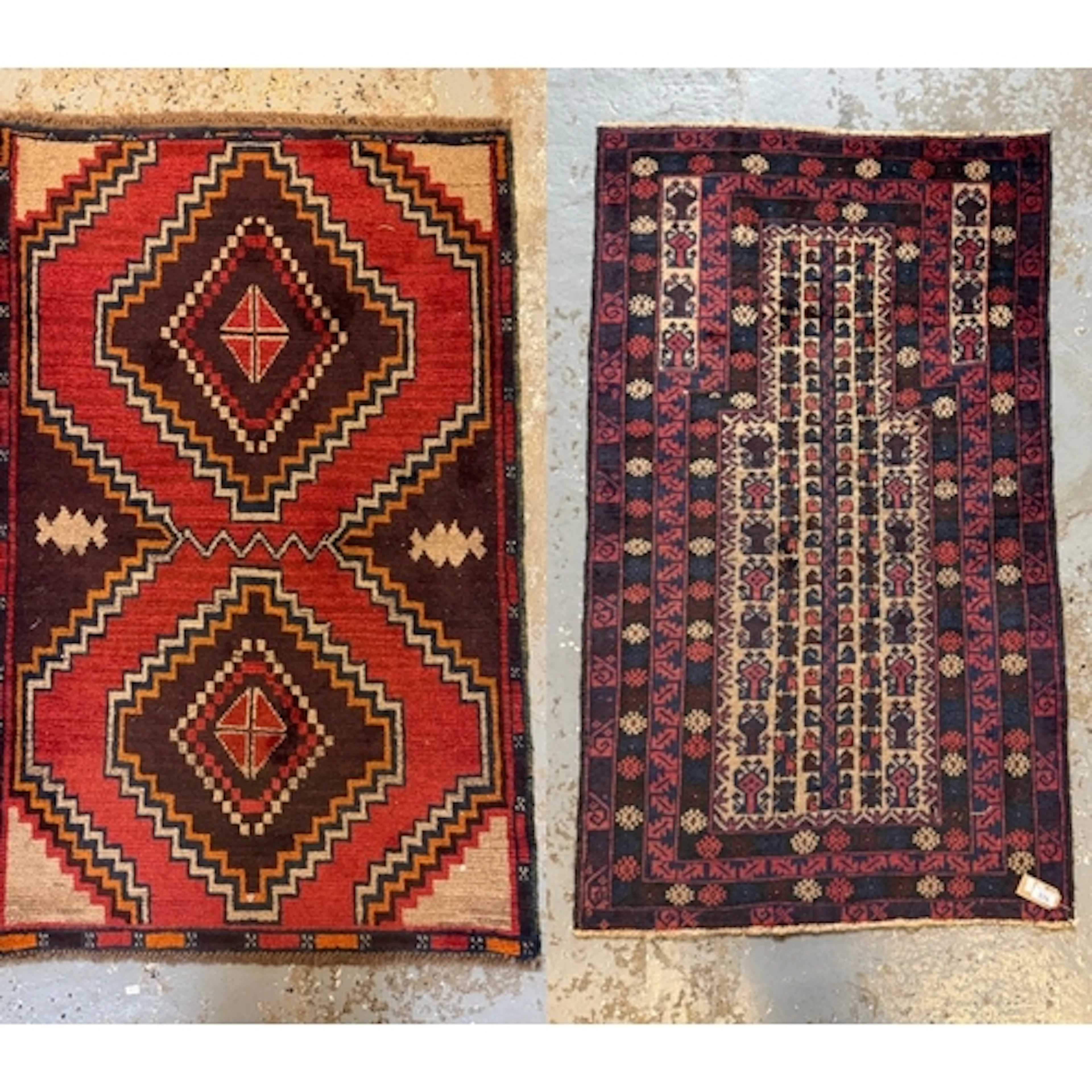 Pakistan hand knotted rug with geometric designs, together w...