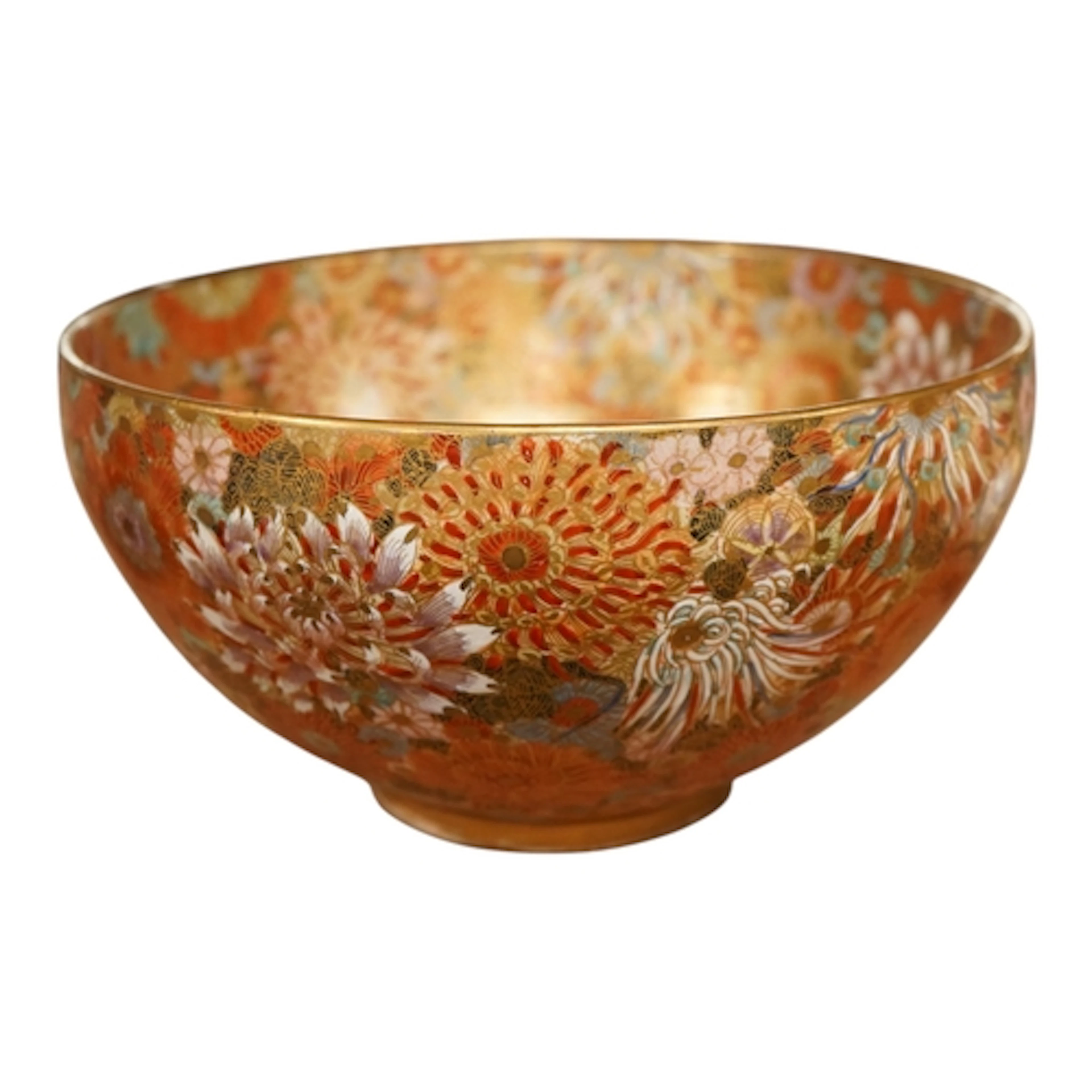 A Japanese Satsuma pottery 'thousand flower' bowl, Meiji per...