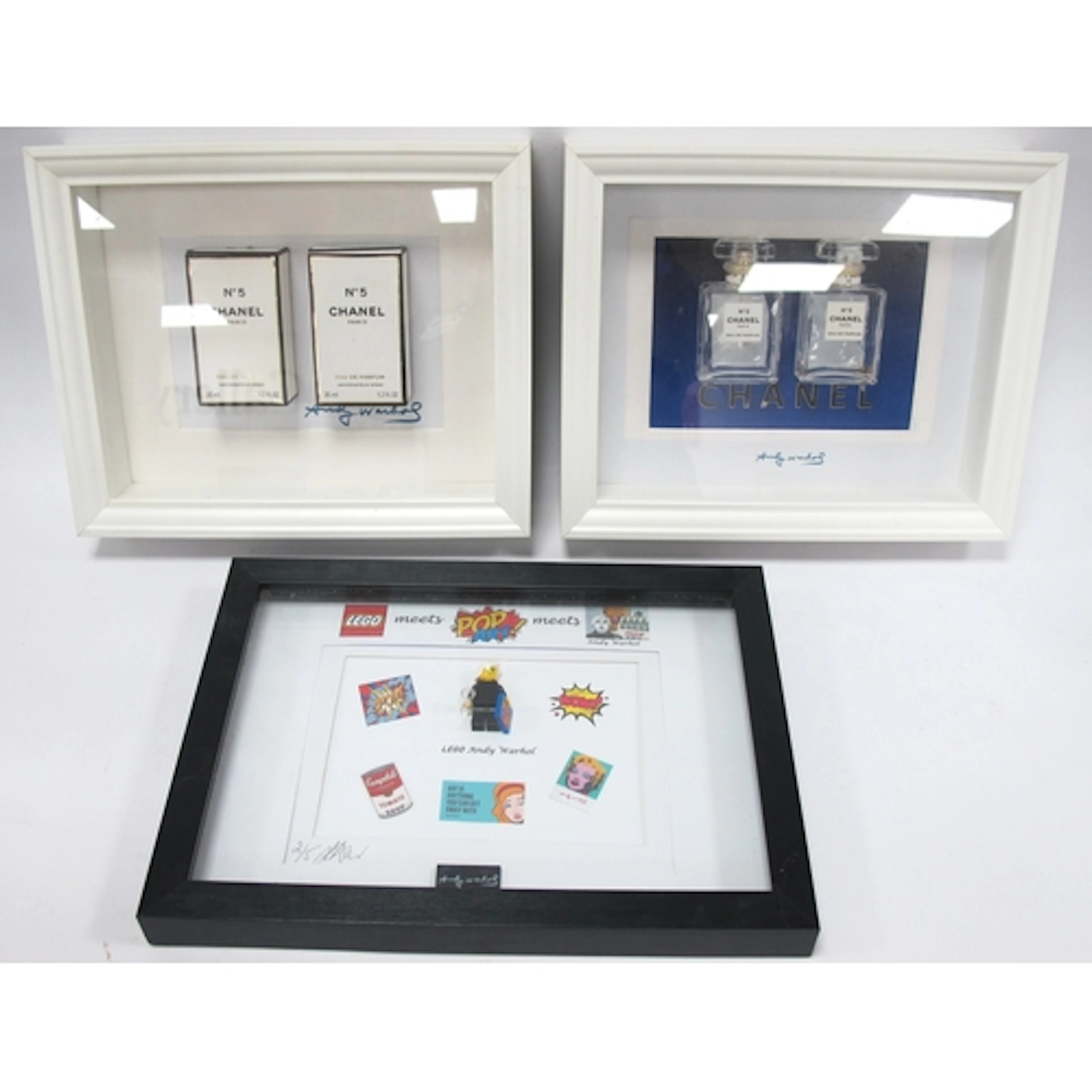 After Andy Warhol, a pair of Montages, framed, Channel No 5,...