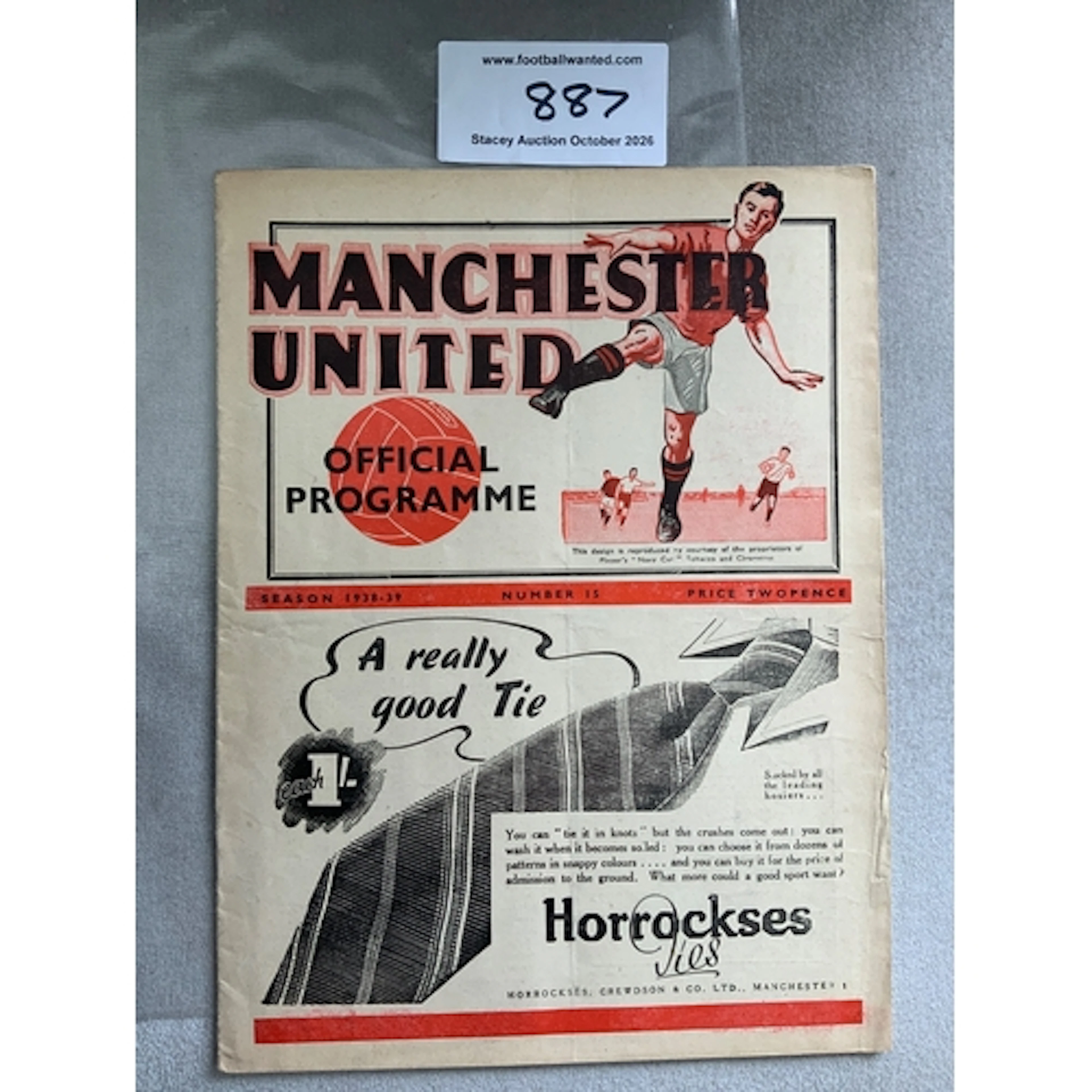 1938 - 1939 Manchester United v Preston Football Programme: ...