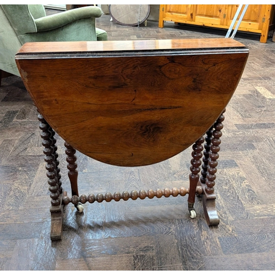 Late Victorian walnut bobbin turned sutherland table