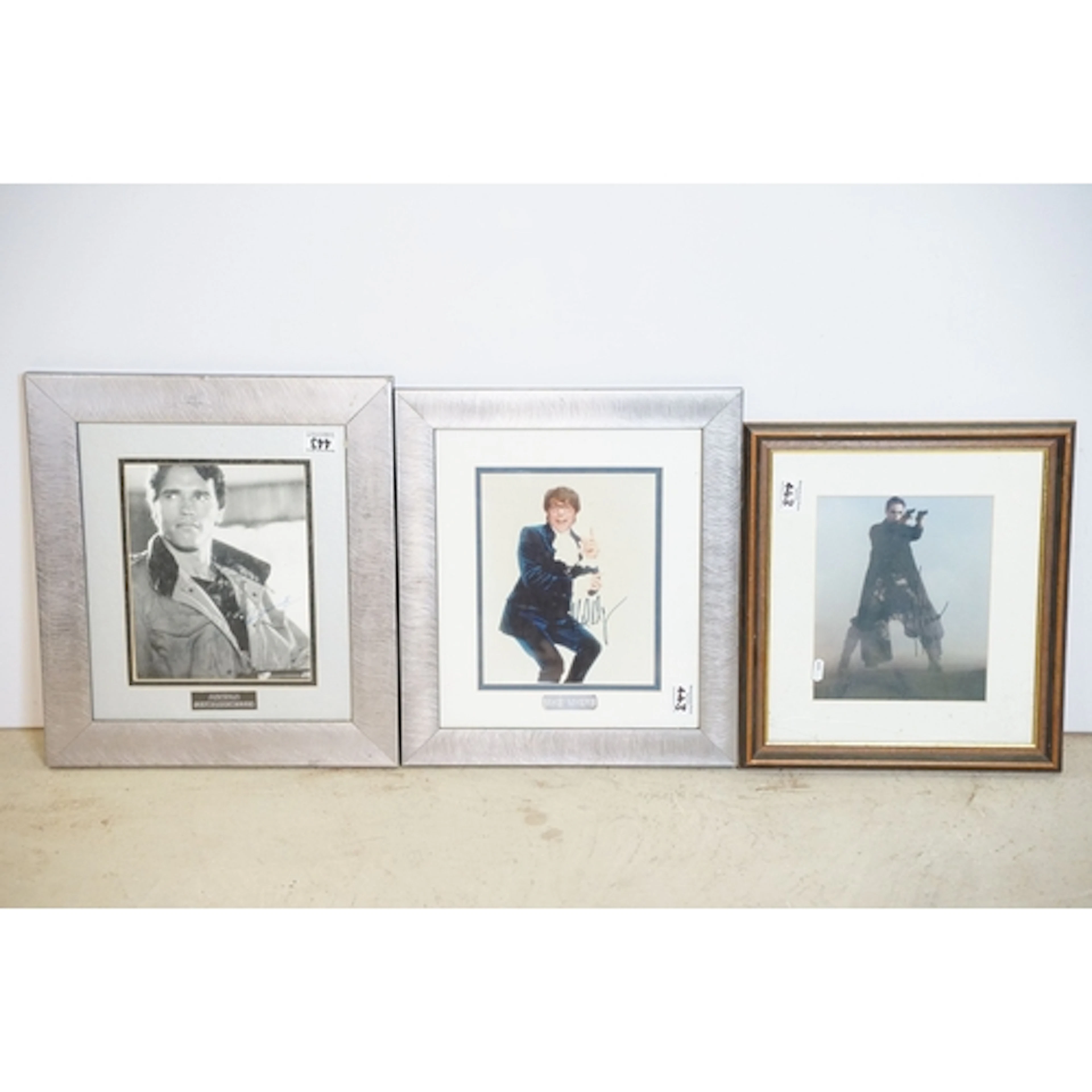 Three framed and glazed signed pictures of Keanu Reeves, Mic...