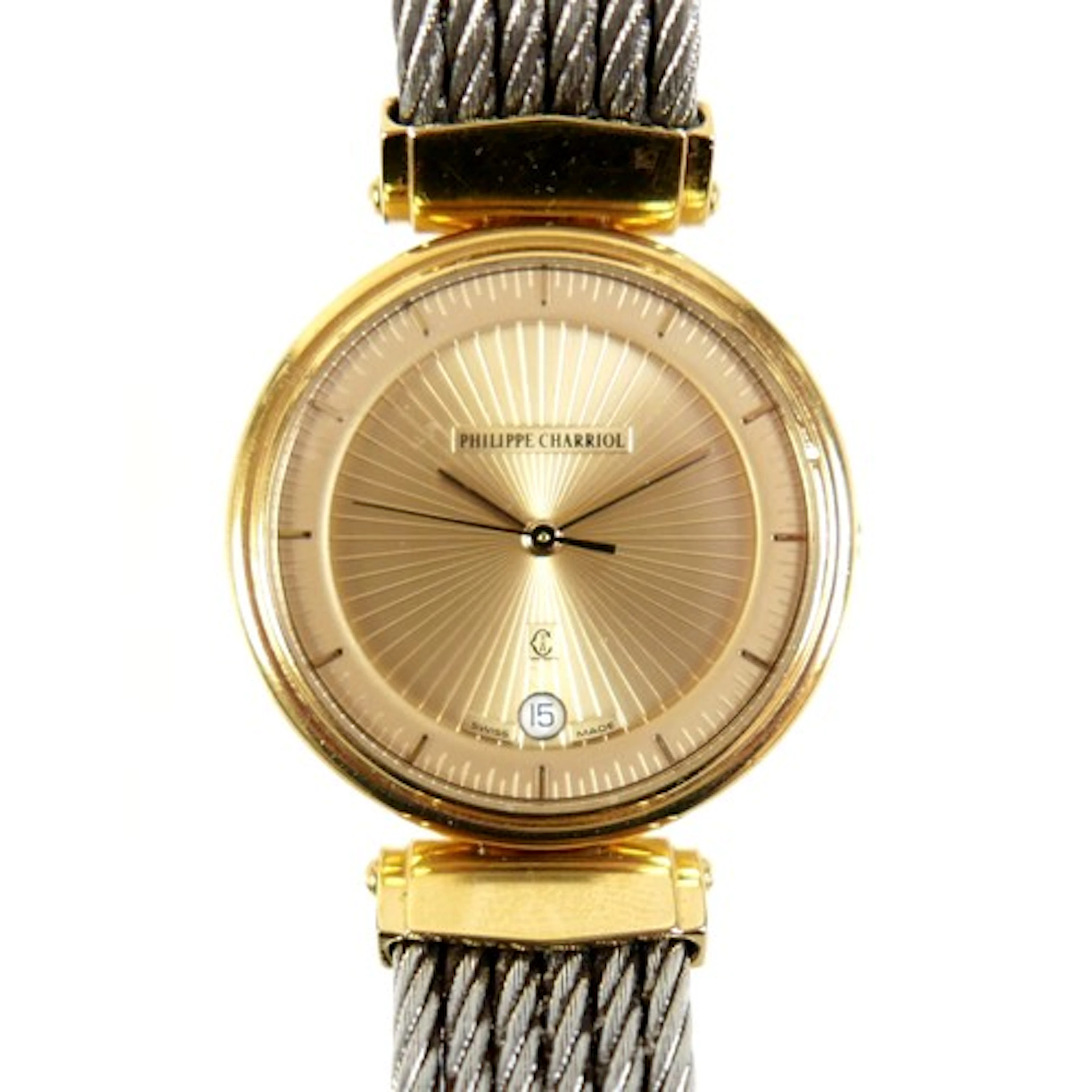 A Philippe Charriol gold plated and steel gentleman's wristw...