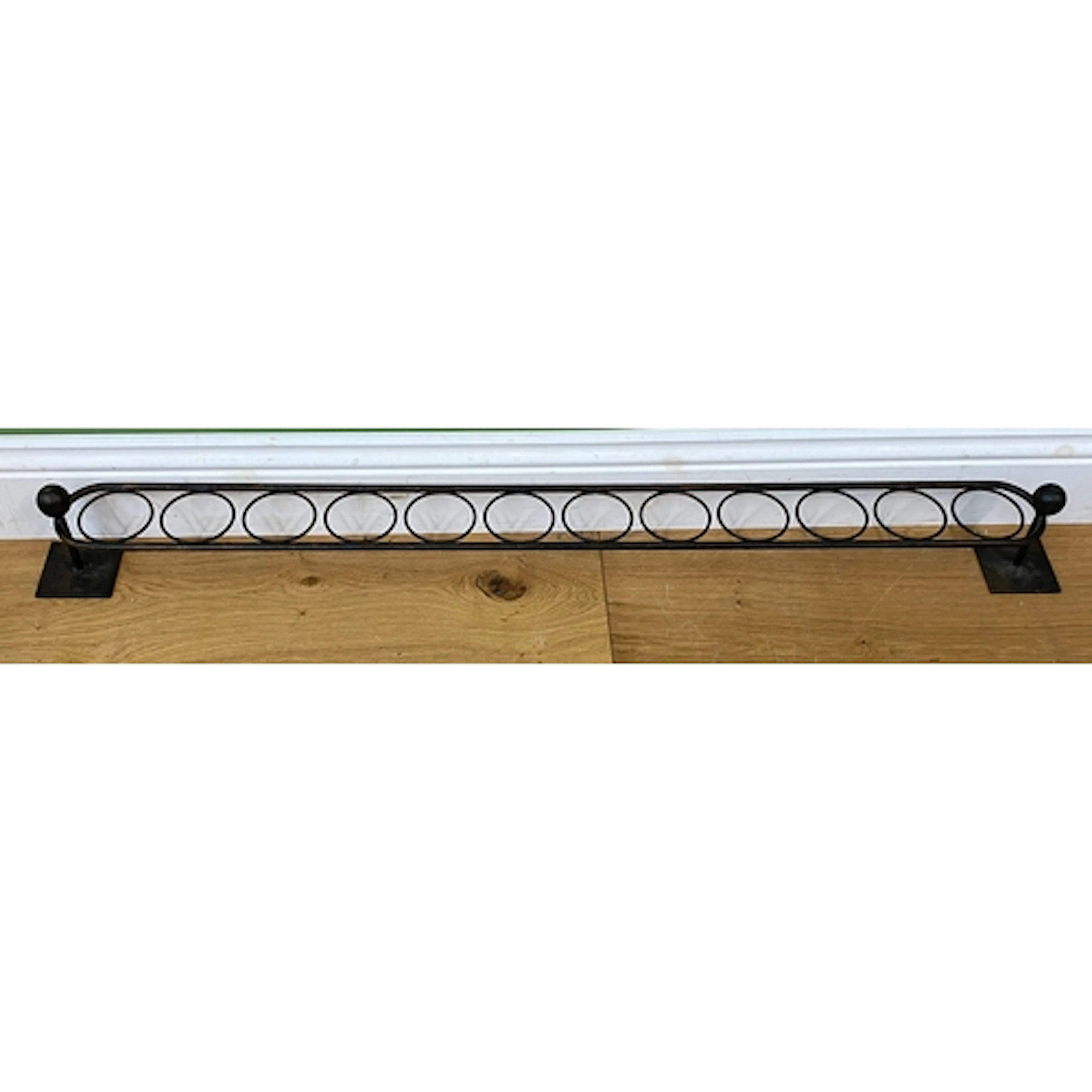 A wrought metal black painted decorative tea light holder, 1...