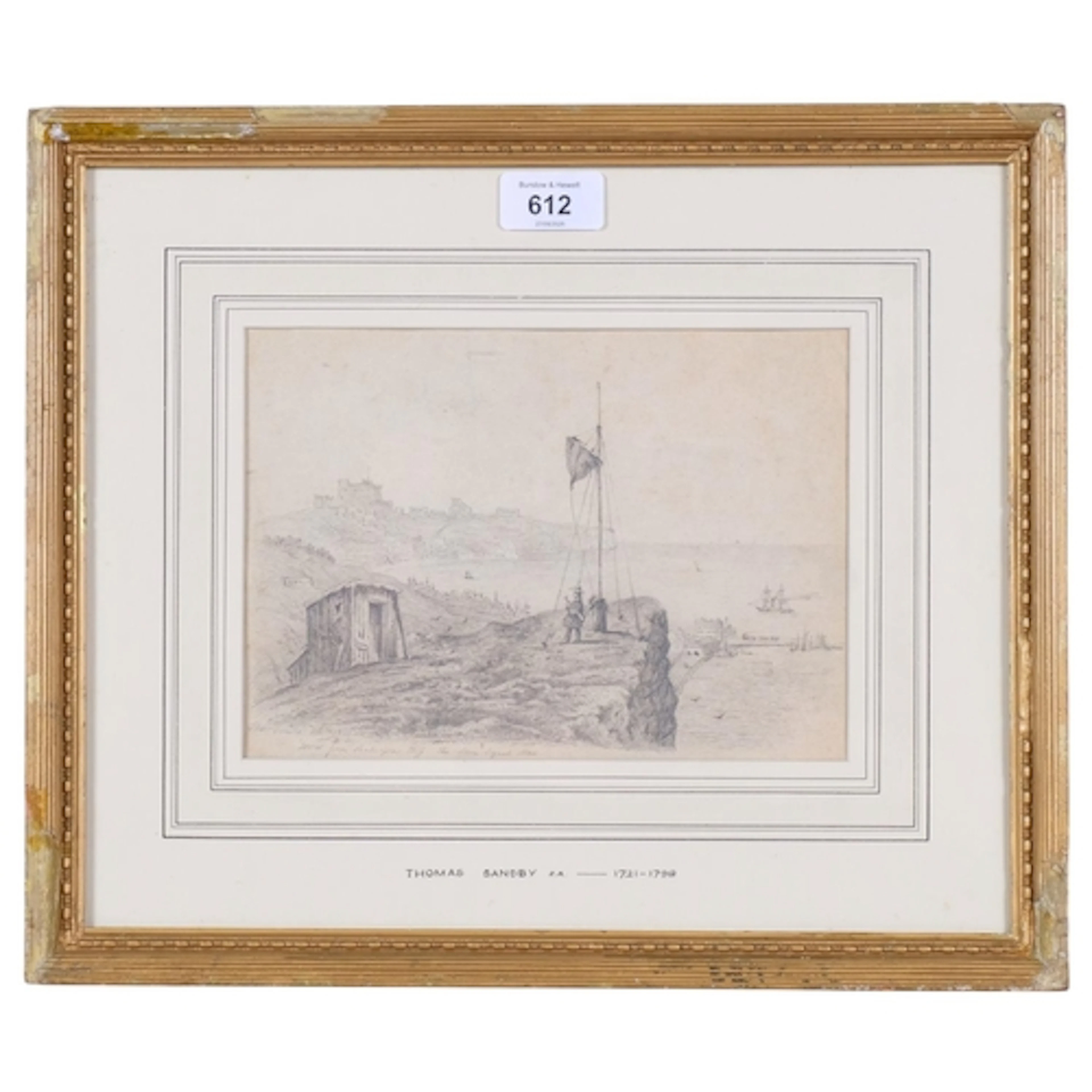 Thomas Sandby (1721-1798), pencil on paper, Dover from Shake...