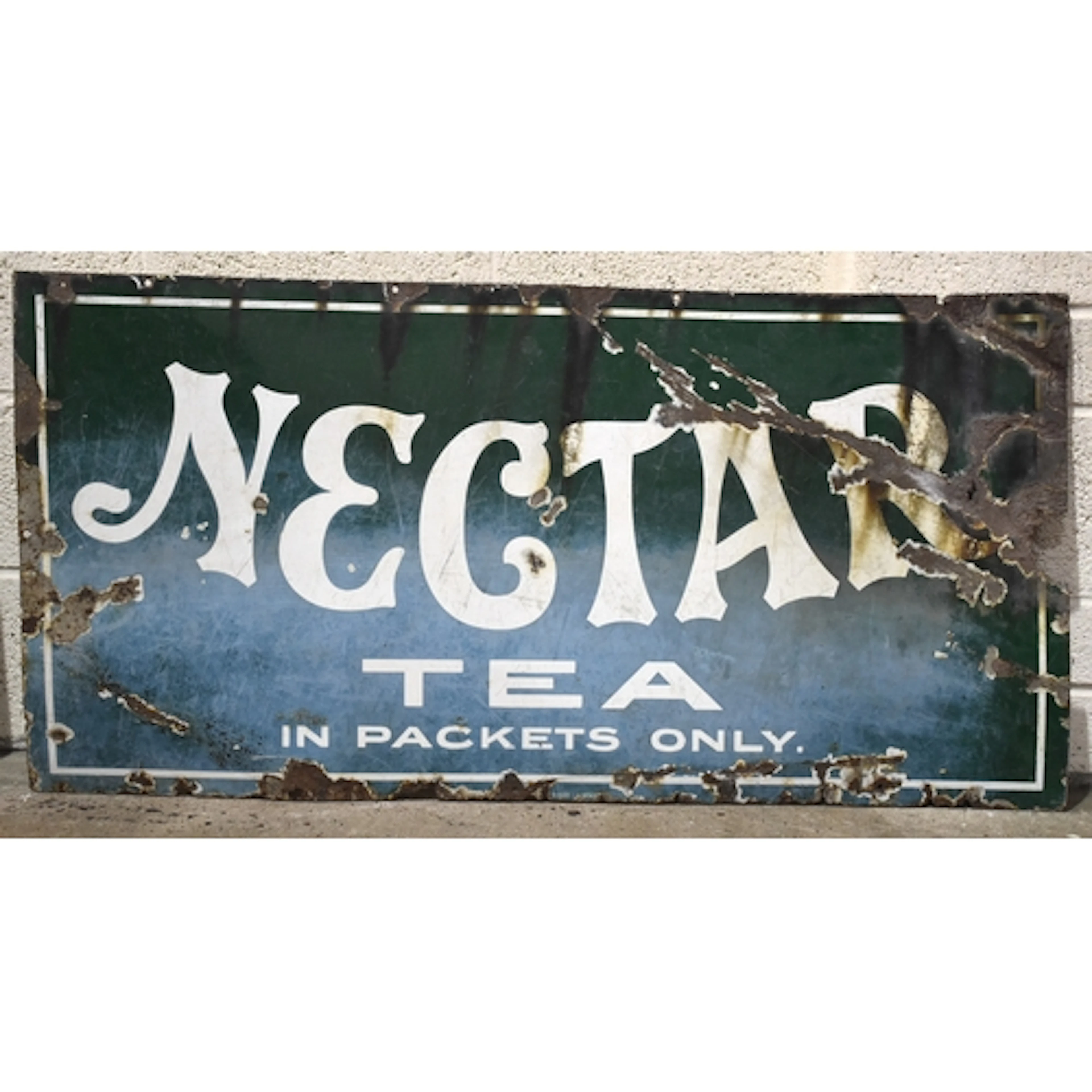 A "Nectar Tea, in Packets Only" enamelled advertising sign, ...