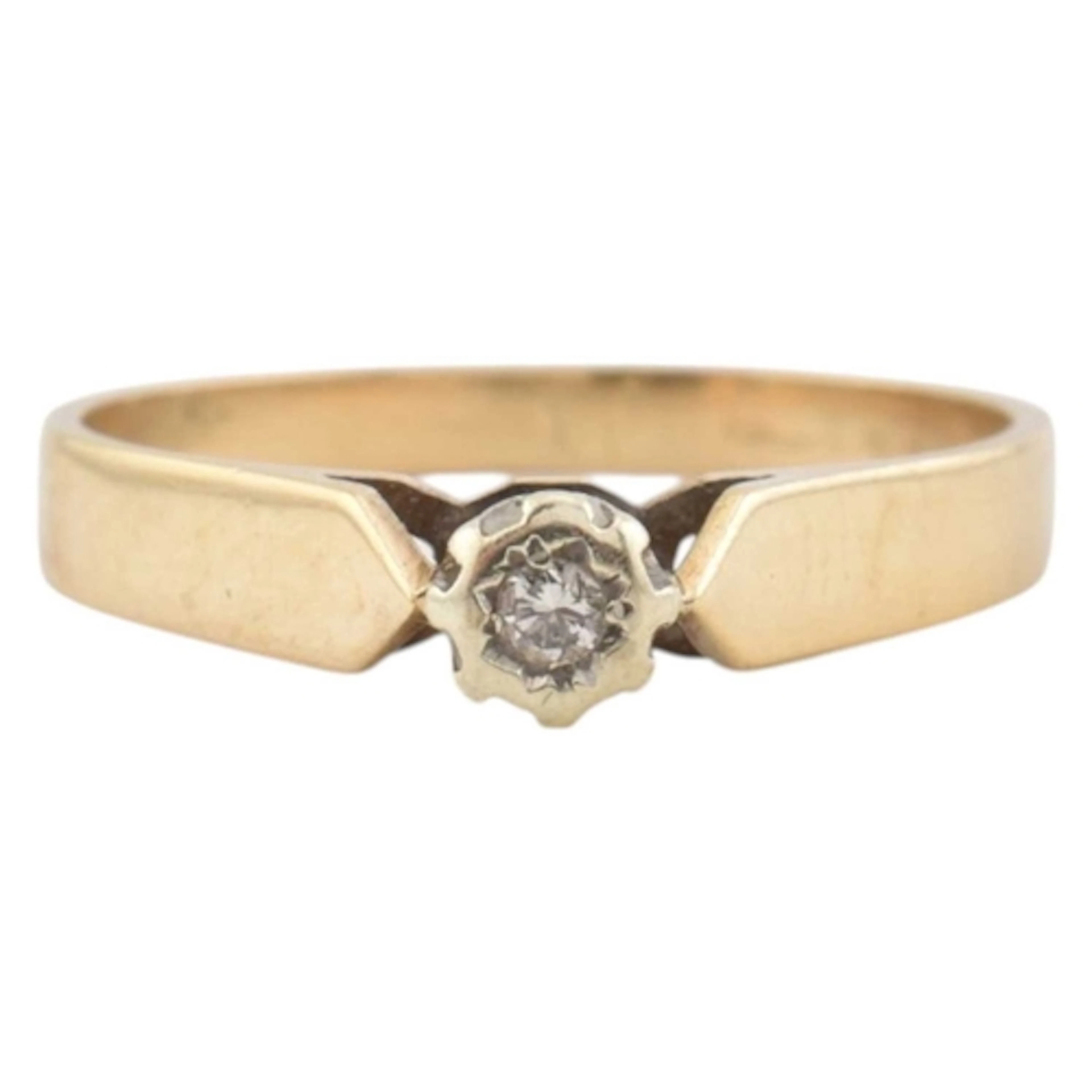 A hallmarked 9ct gold solitaire ring. Hallmarked London. Wei...