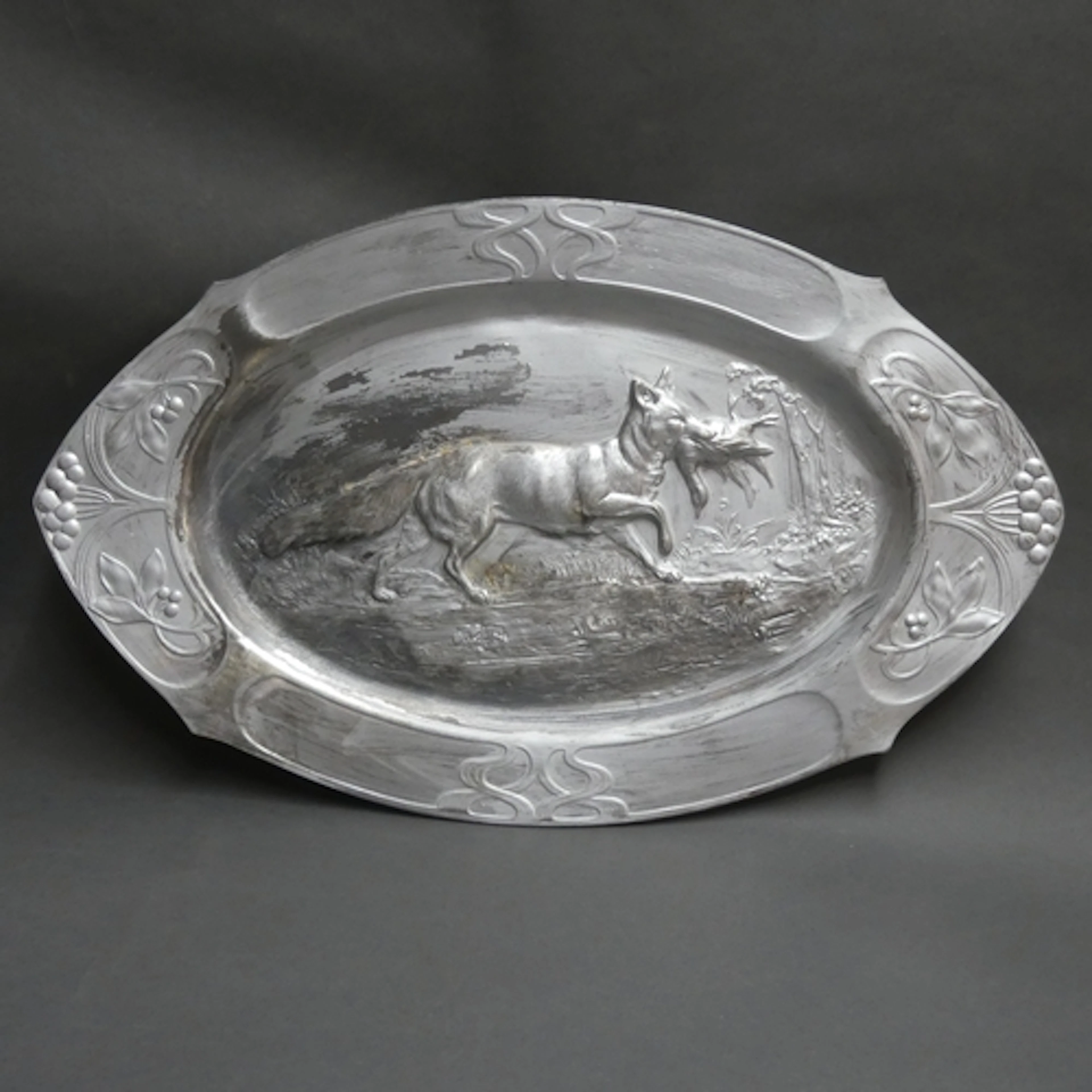 WMF - A large silver plated Brittania metal and over-painted...