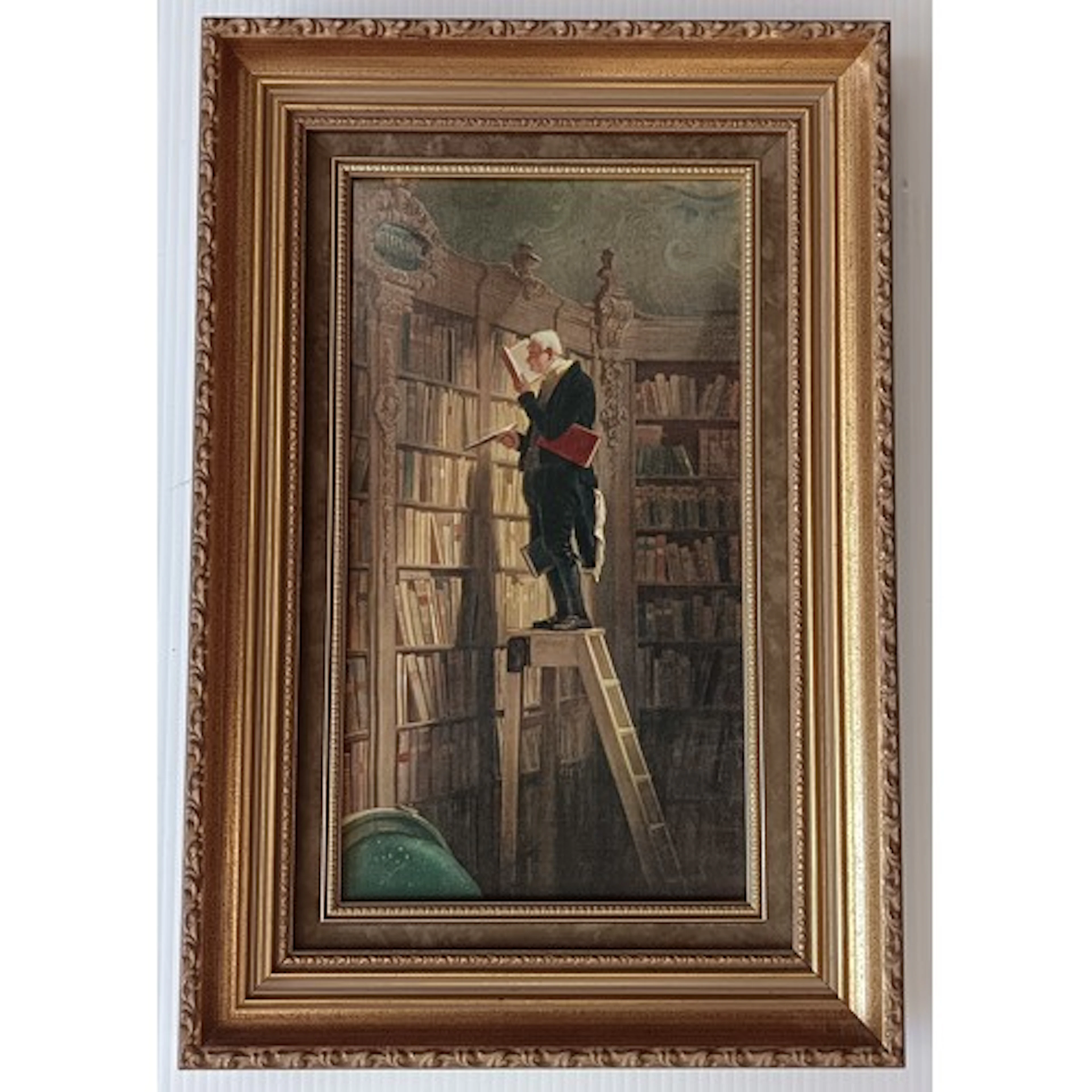 Framed print "Bookworm" after Spitzweg; Roy Edwards Fine Art...