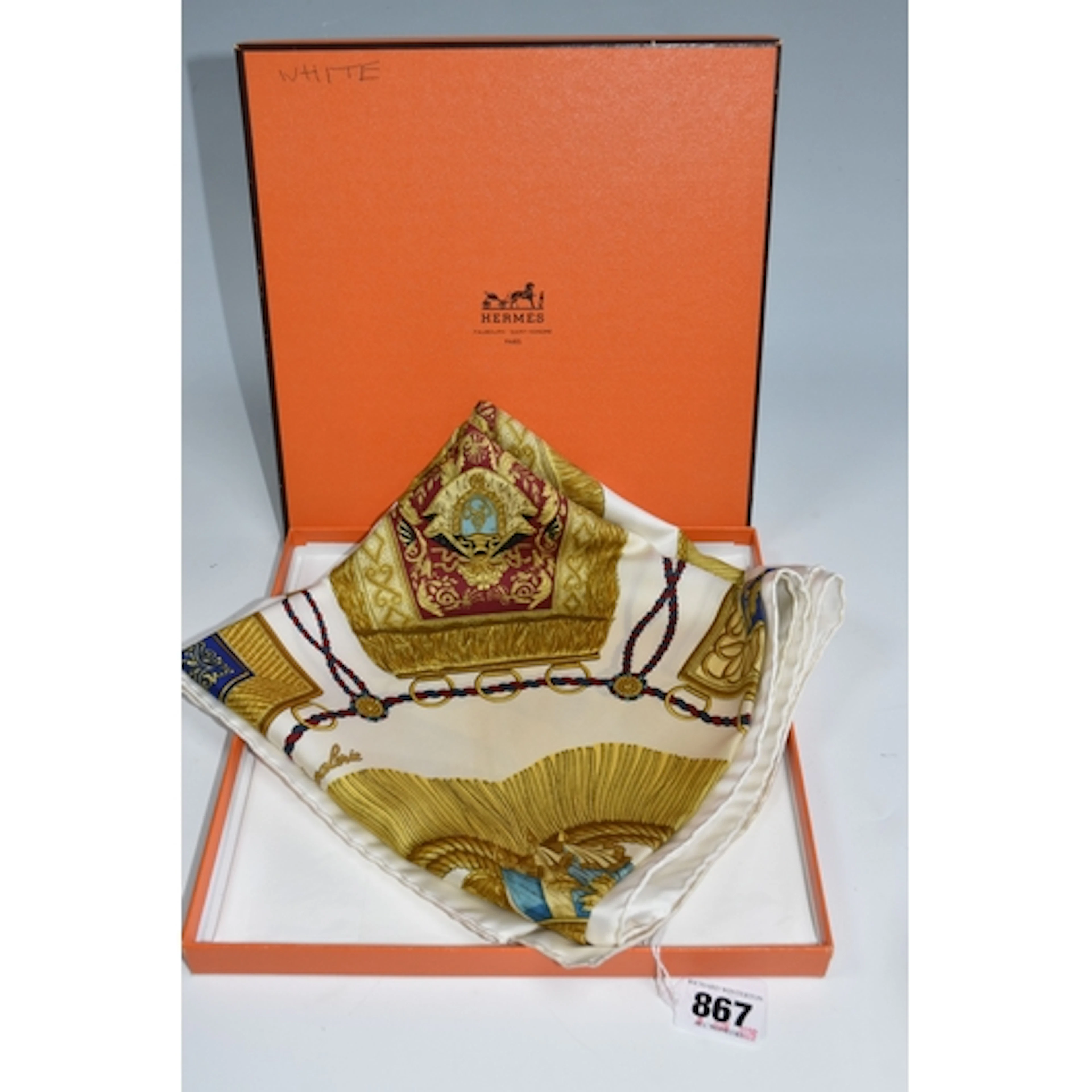 VINTAGE HERMES SILK SCARF 'POSTE ET CAVALERIE', designed by ...