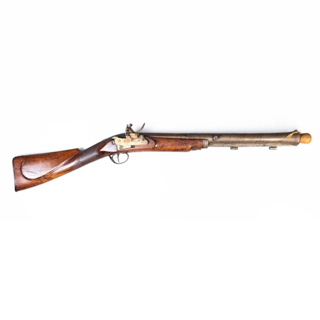 HEAVY BAKER FLINTLOCK SWIVEL GUN. Rare Baker flintlock swive...