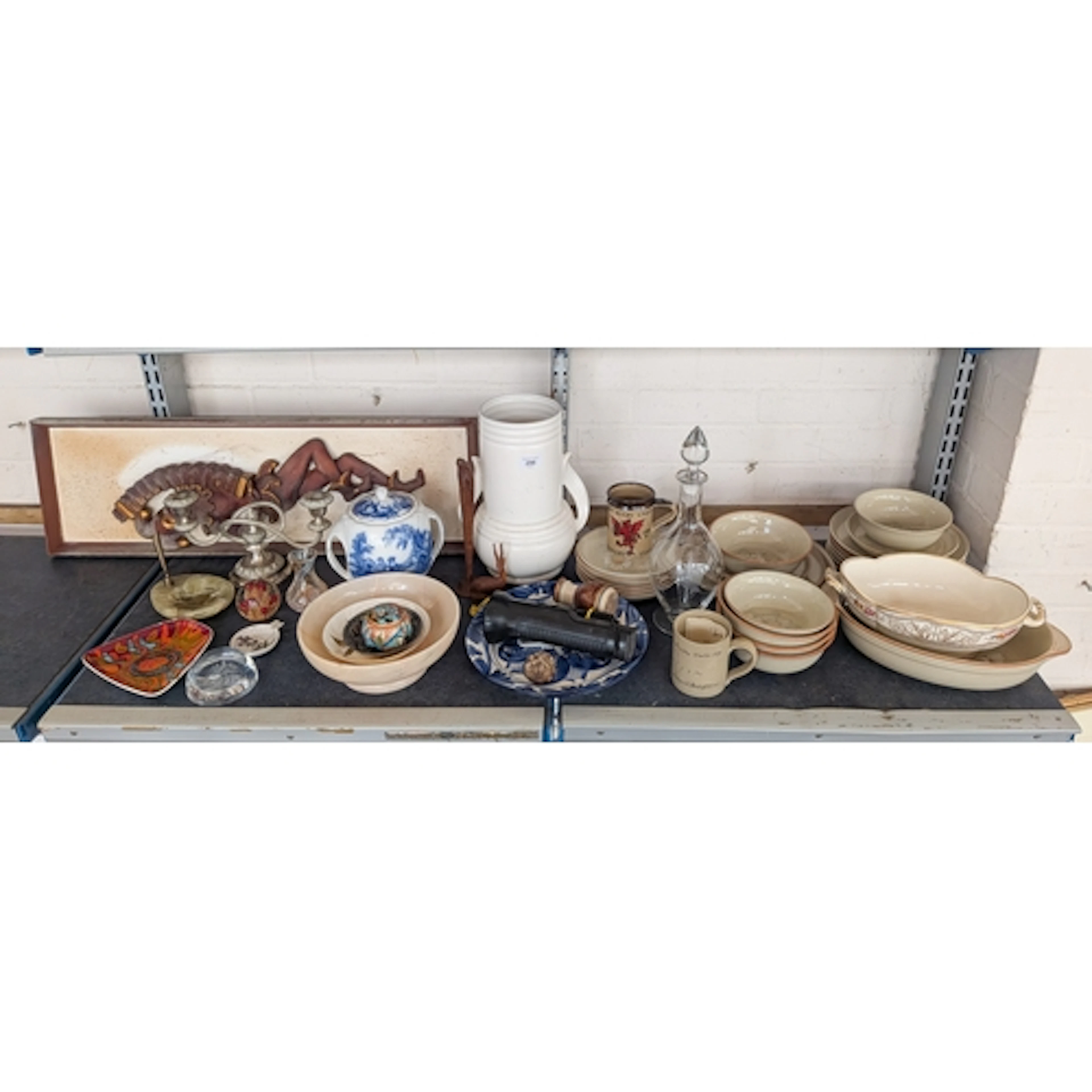 Collectables to include a Poole Pottery dish, a silver plate...
