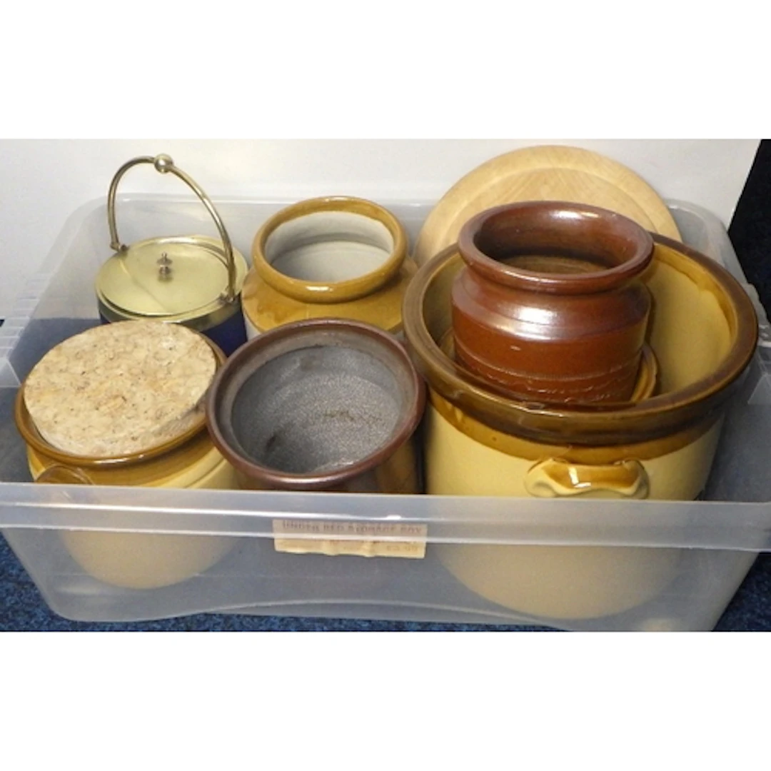 A qty of storage jars etc