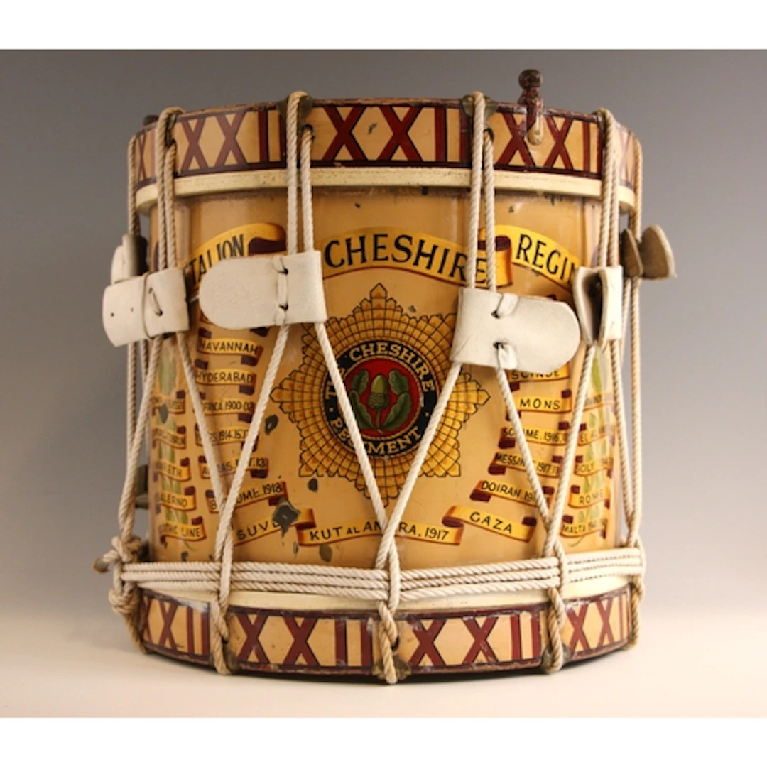 A ceremonial regimental drum painted for the 4th Battalion, ...