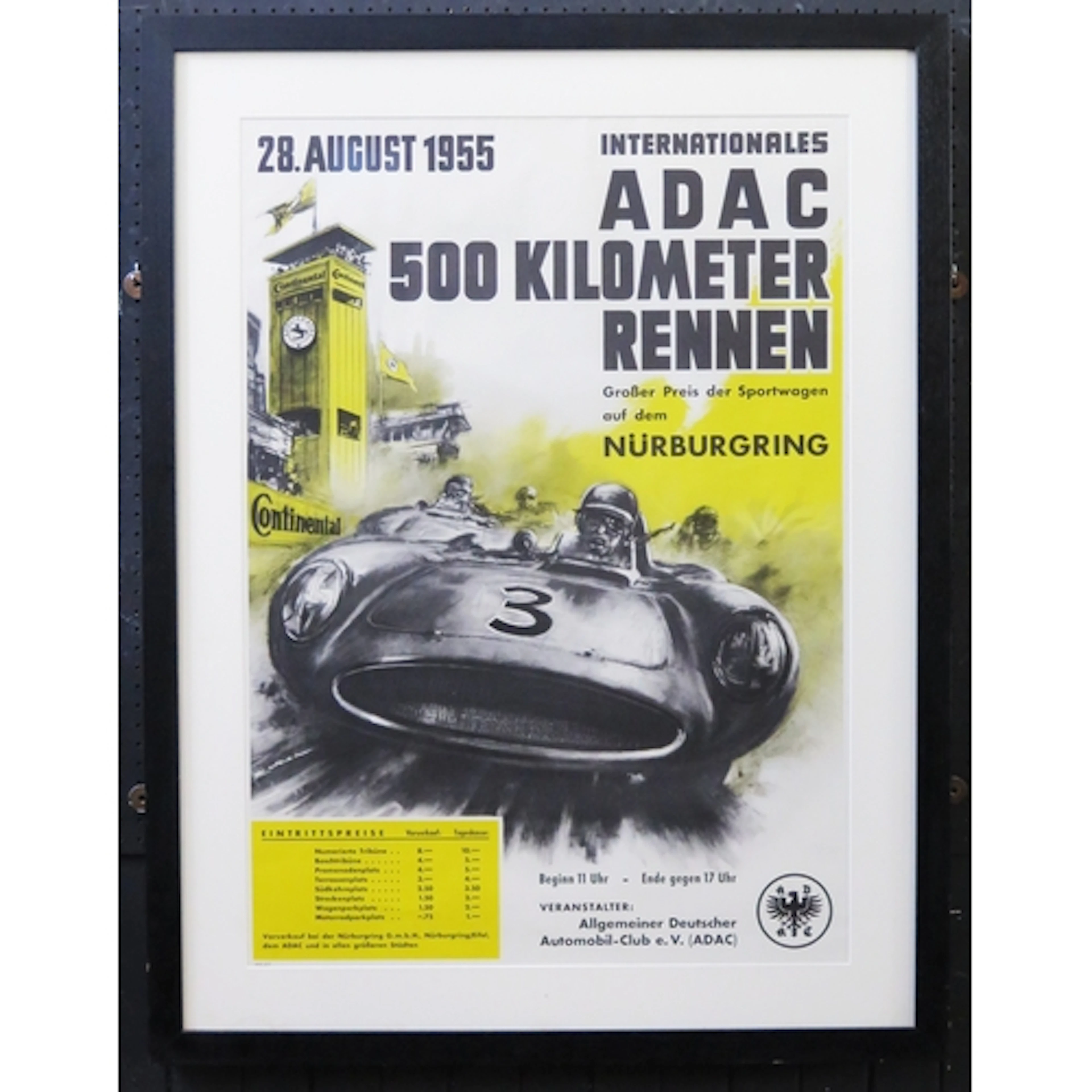 A vintage polychrome poster for ADAC 500 Kilometer race, hel...