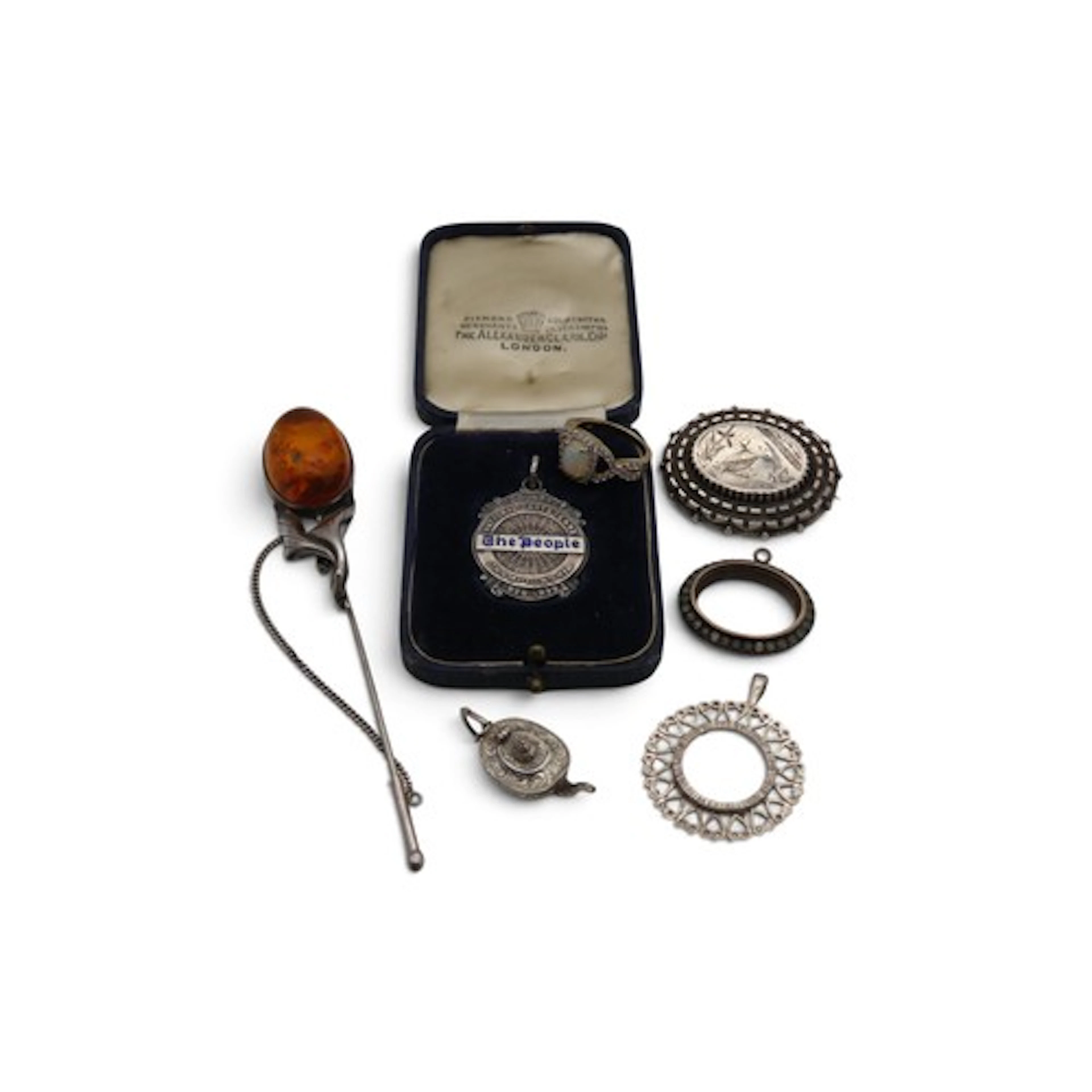 An enamelled silver fob medal for the National Darts Teams C...