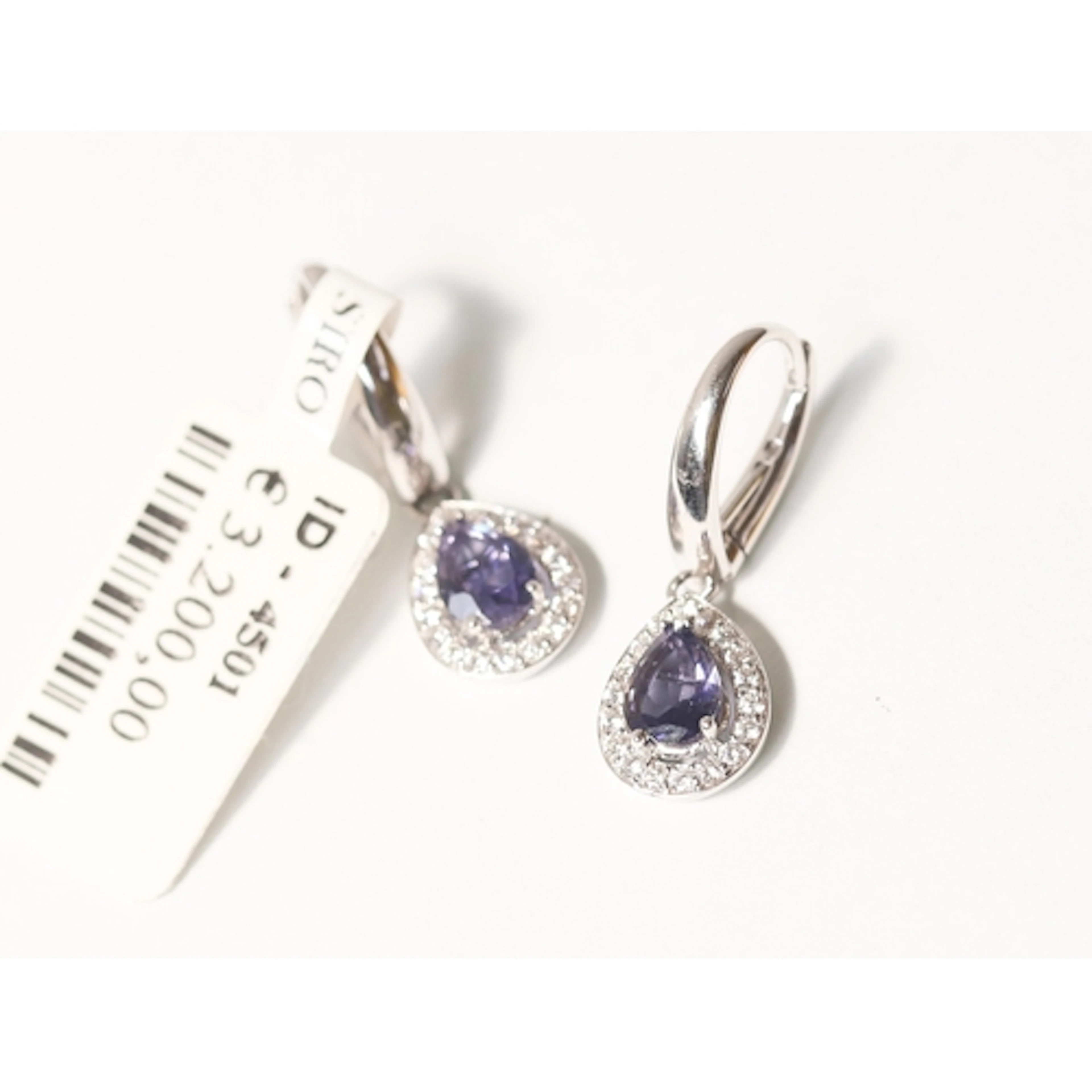Pair of Pear Cut Tourmaline Set Drop Earrings with Diamond S...