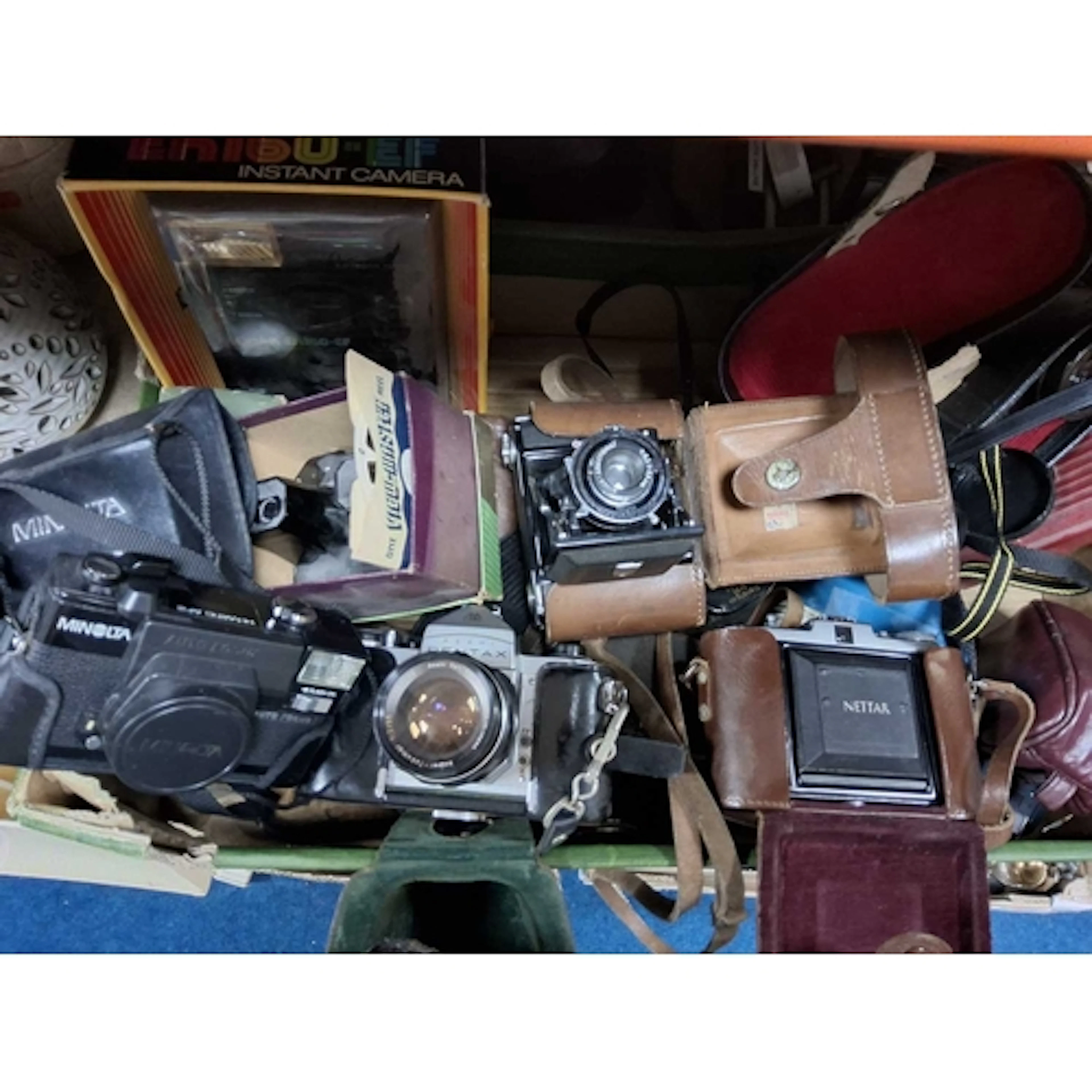 ONE BOX AND LOOSE OF MOSTLY PHOTOGRAPHIC RELATED EQUIPMENT t...