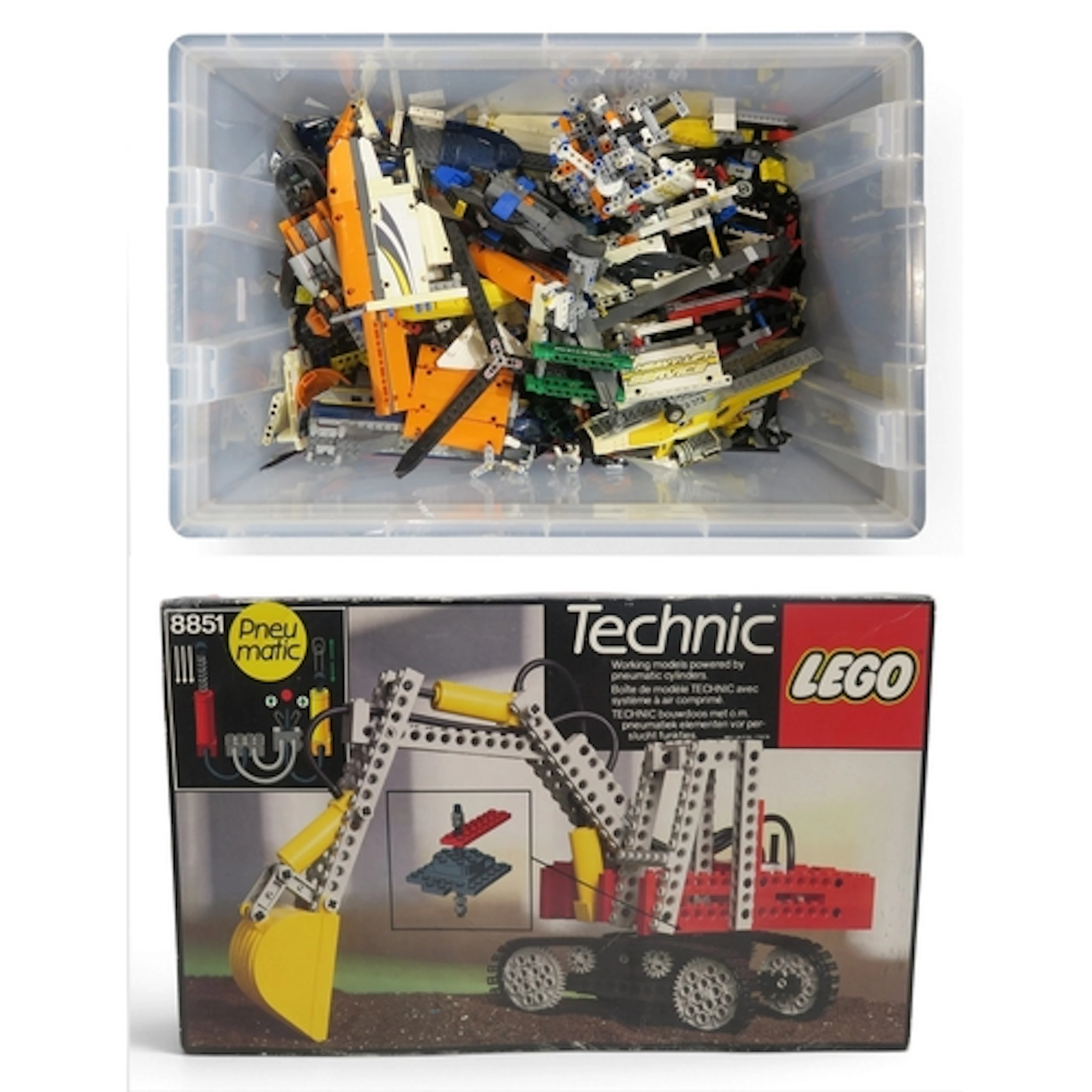 A quantity of vintage Lego, including an 8851 Technic Excava...