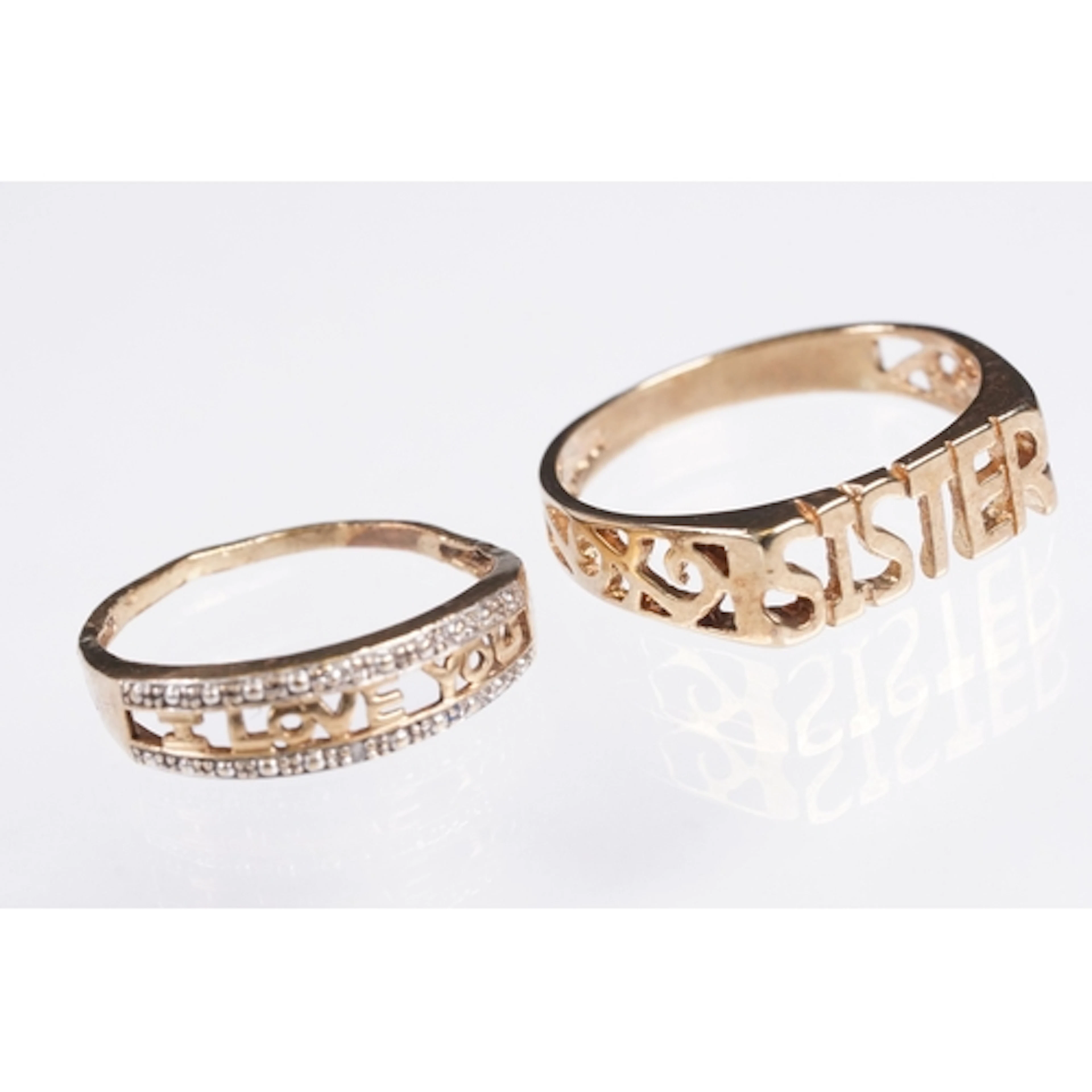 Two 9ct gold rings to include a 'sister ring' (hallmarked 20...