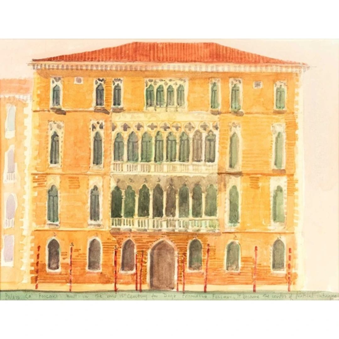 § John MILLER (1931-2002) Palazzo Ca Foscavi Gouache, inscri...