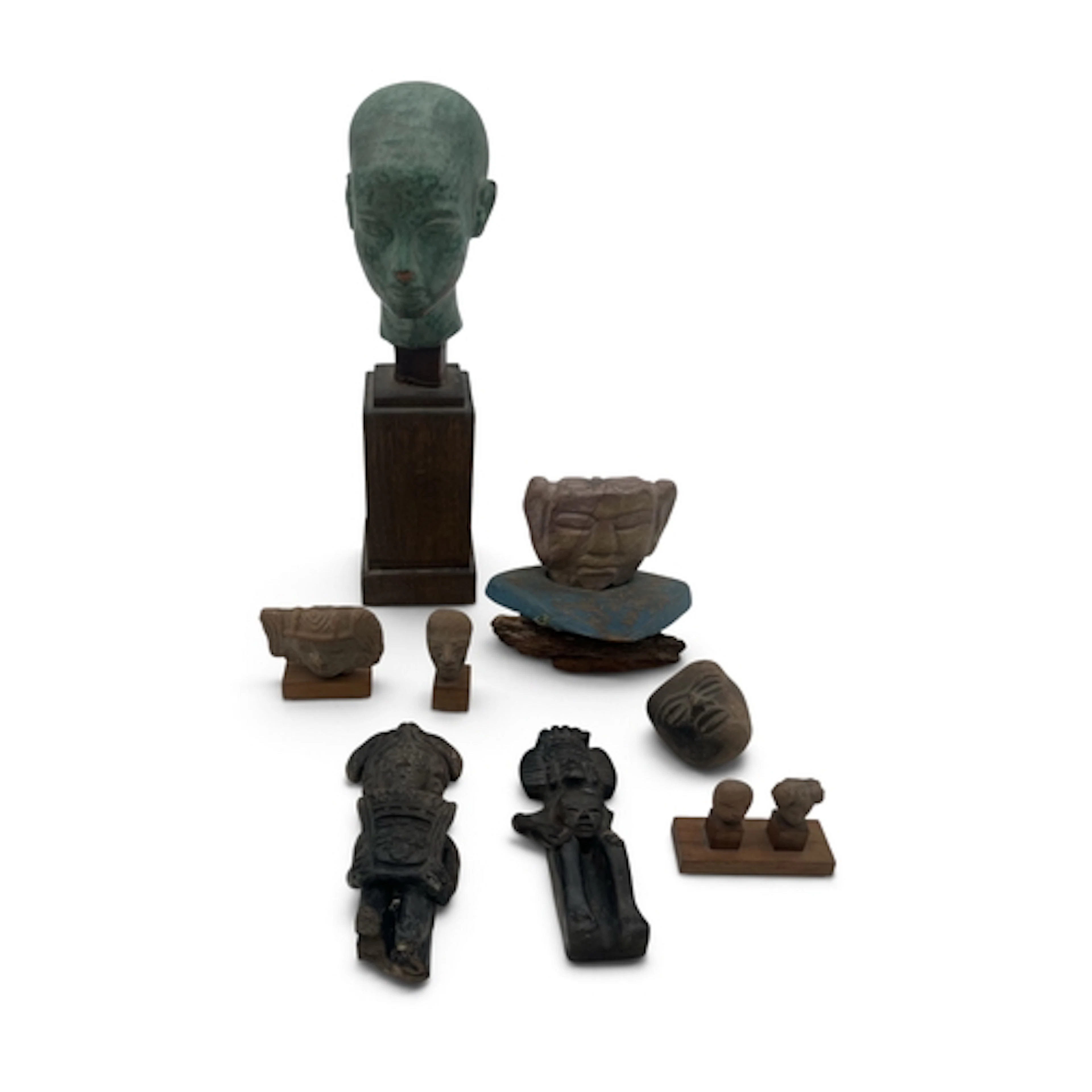 A COLLECTION OF PRE-COLOMBIAN/ MEXICAN POTTERY, TOGETHER WIT...