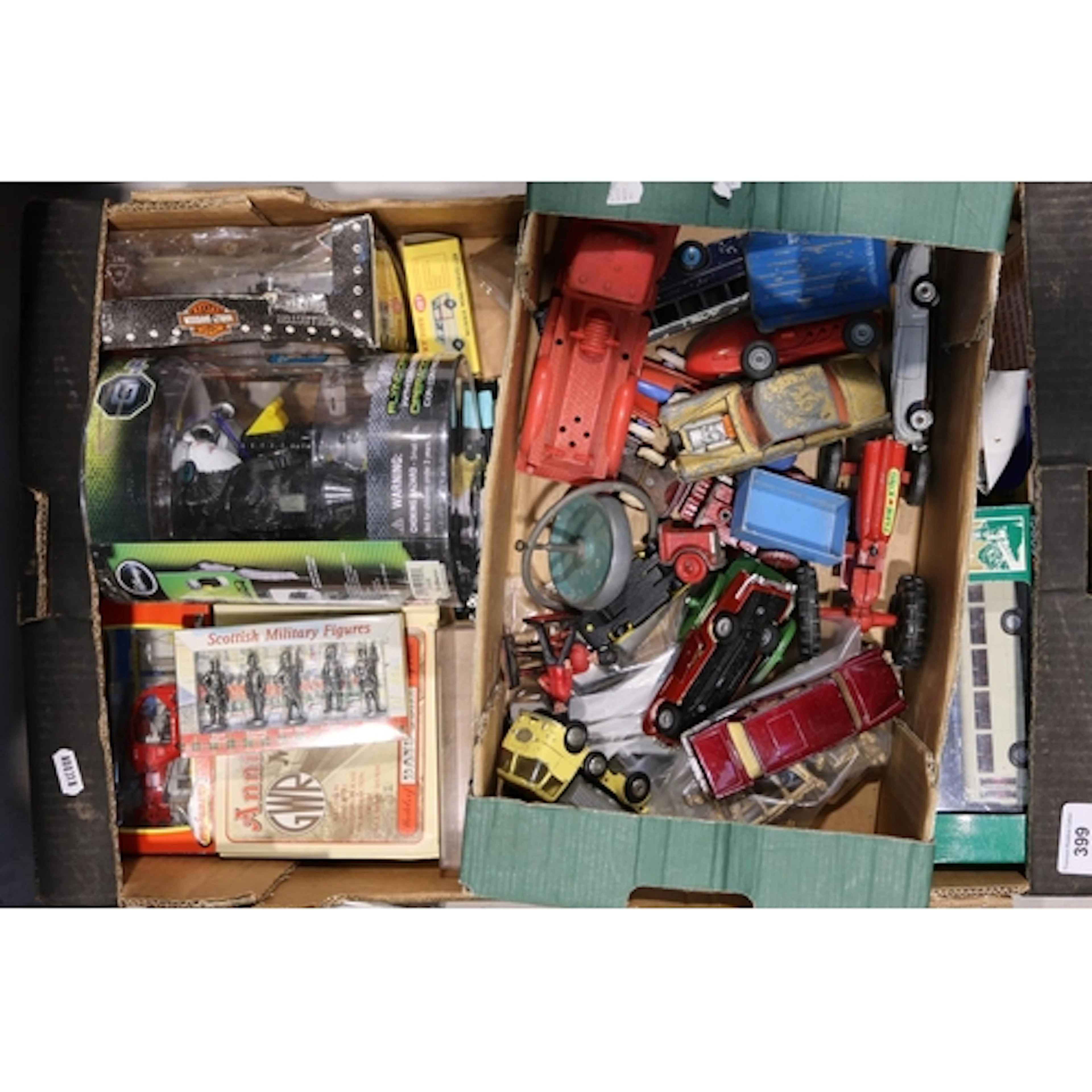 Two boxes of diecast model vehicles to include Dinky Toys 12...