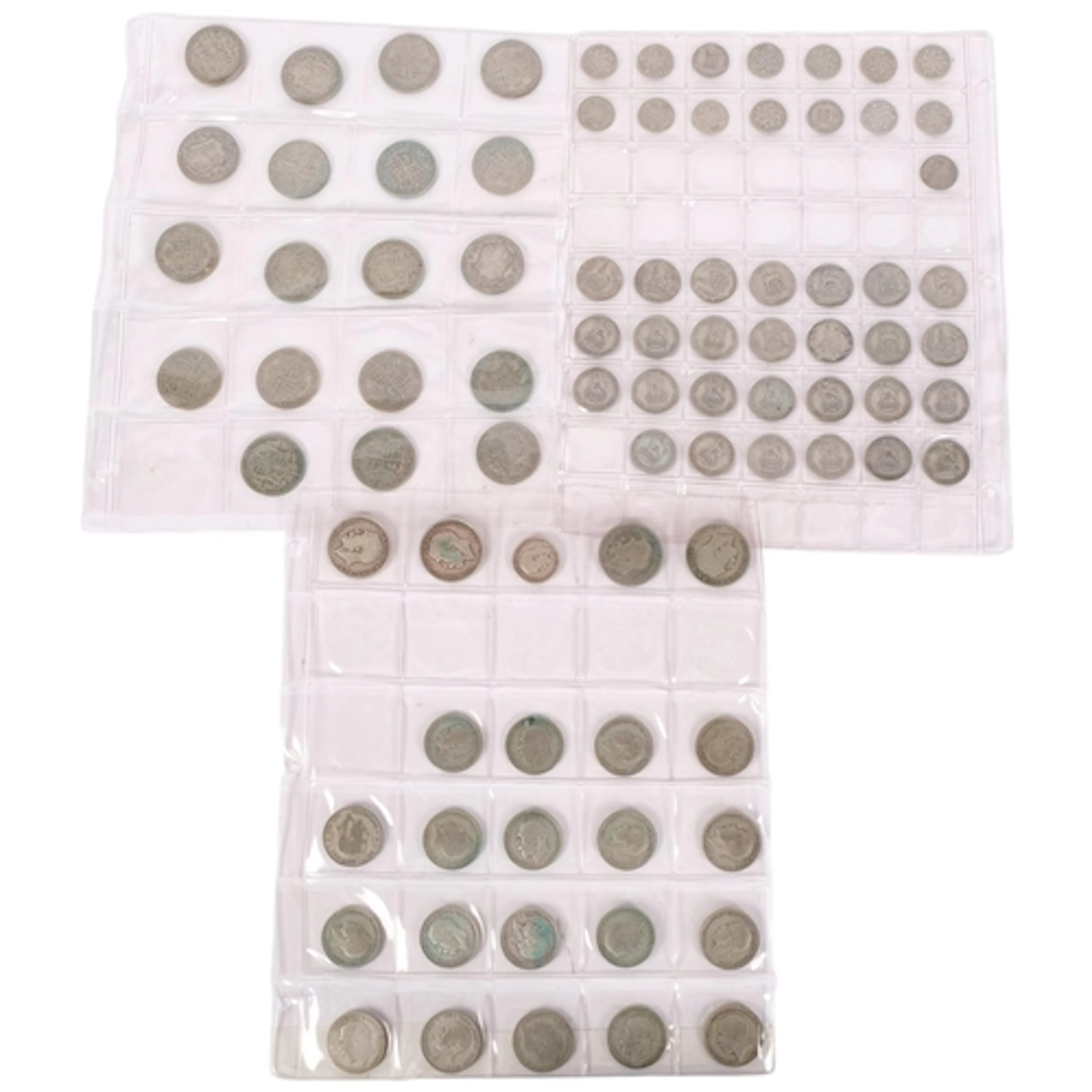 3 sleeves of various half silver English coins, including ha...