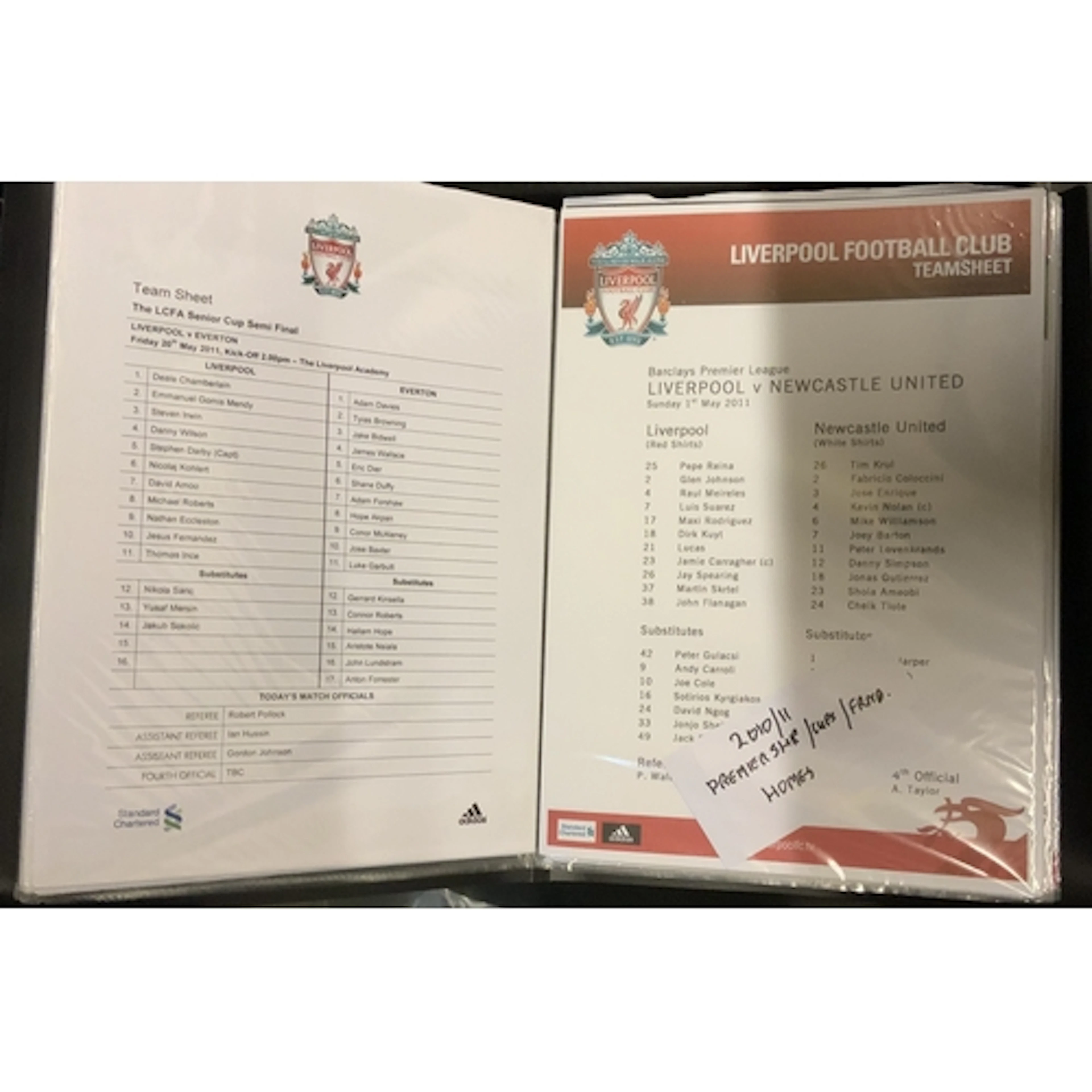 Liverpool Football Team Sheets: A large collection of origin...