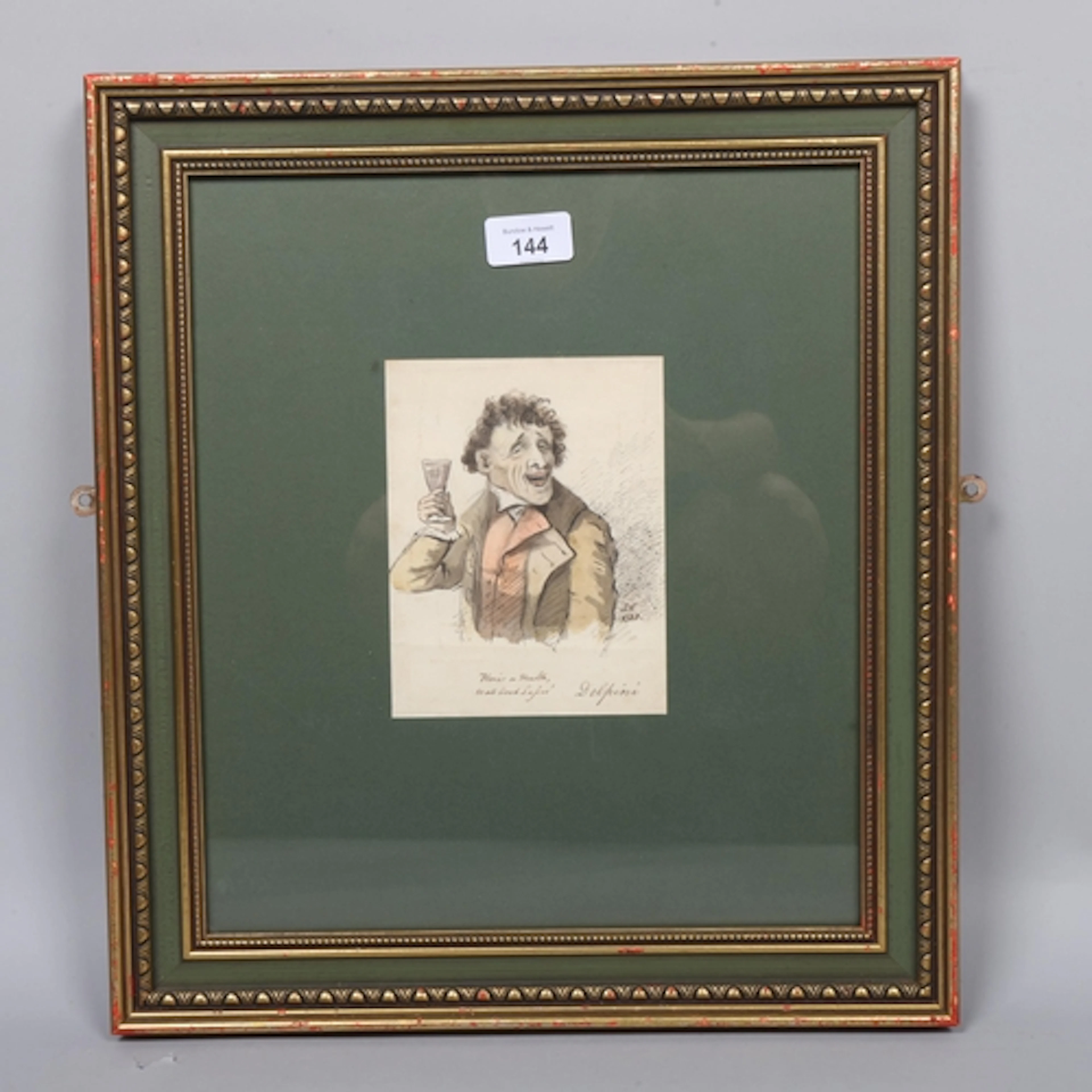A watercolour caricature of the Italian eighteenth-century p...