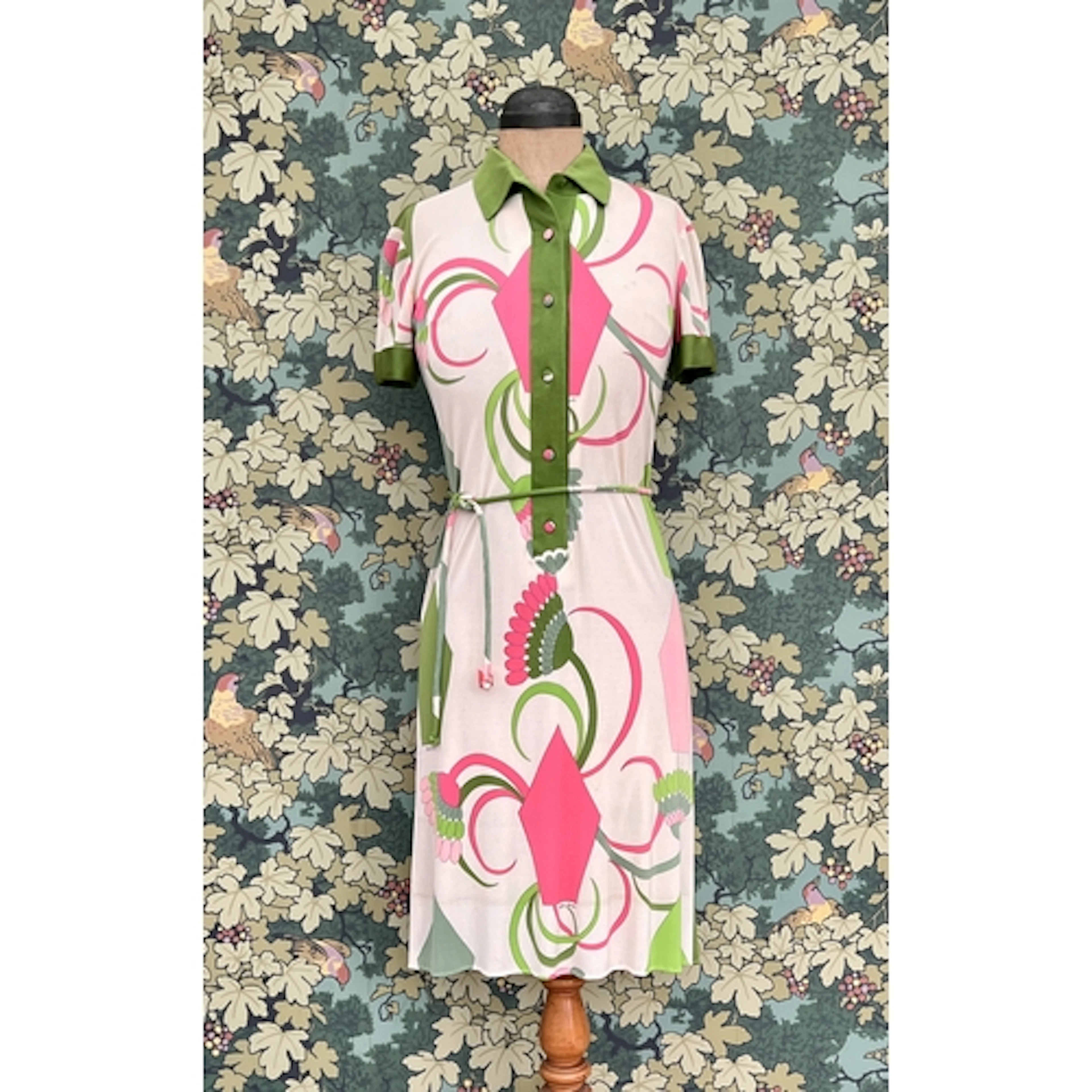 A vintage 1960's short sleeve Paola Davitti dress in knitted...