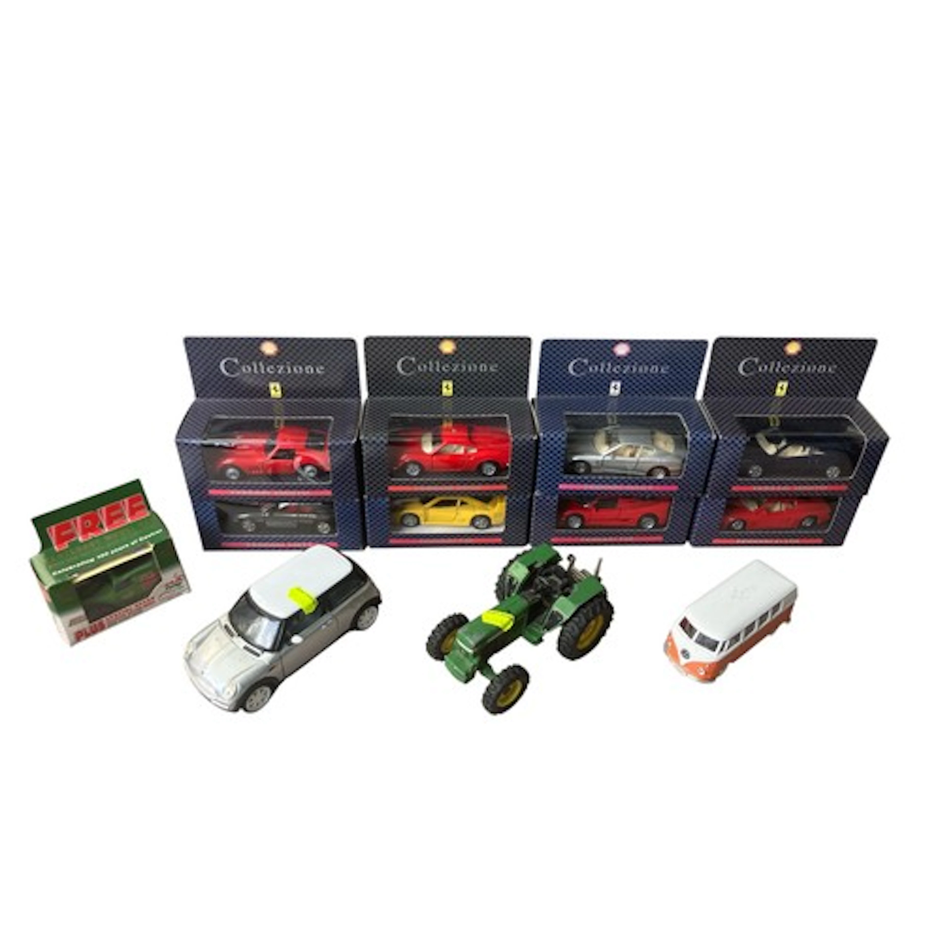 Collection of die-cast model vehicles including boxed Maisto...