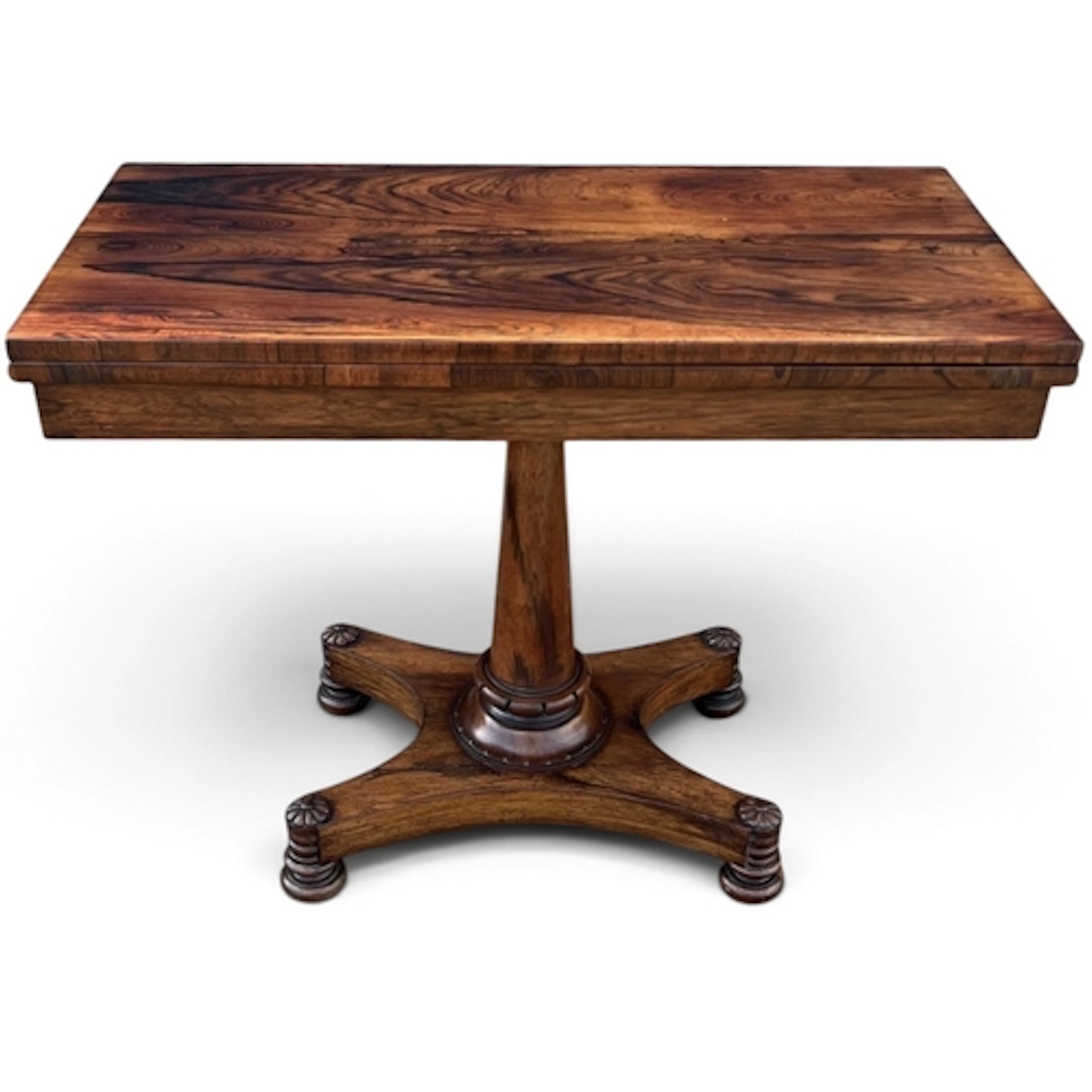 A WILLIAM IV ROSEWOOD CARD TABLE, IN THE MANNER OF GILLOWS W...