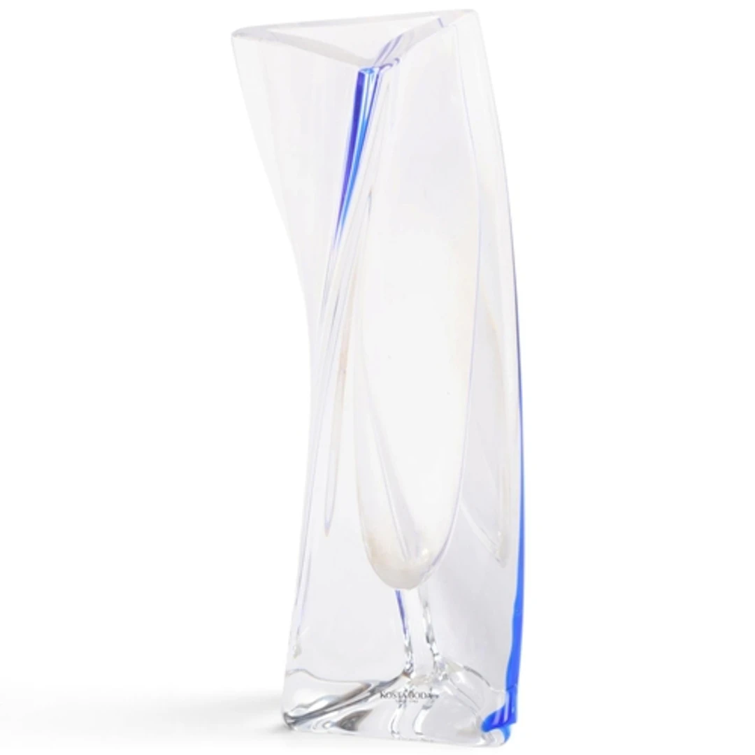 GORAN WARFF for Kosta Boda, Swedish, a twisted glass triangu...