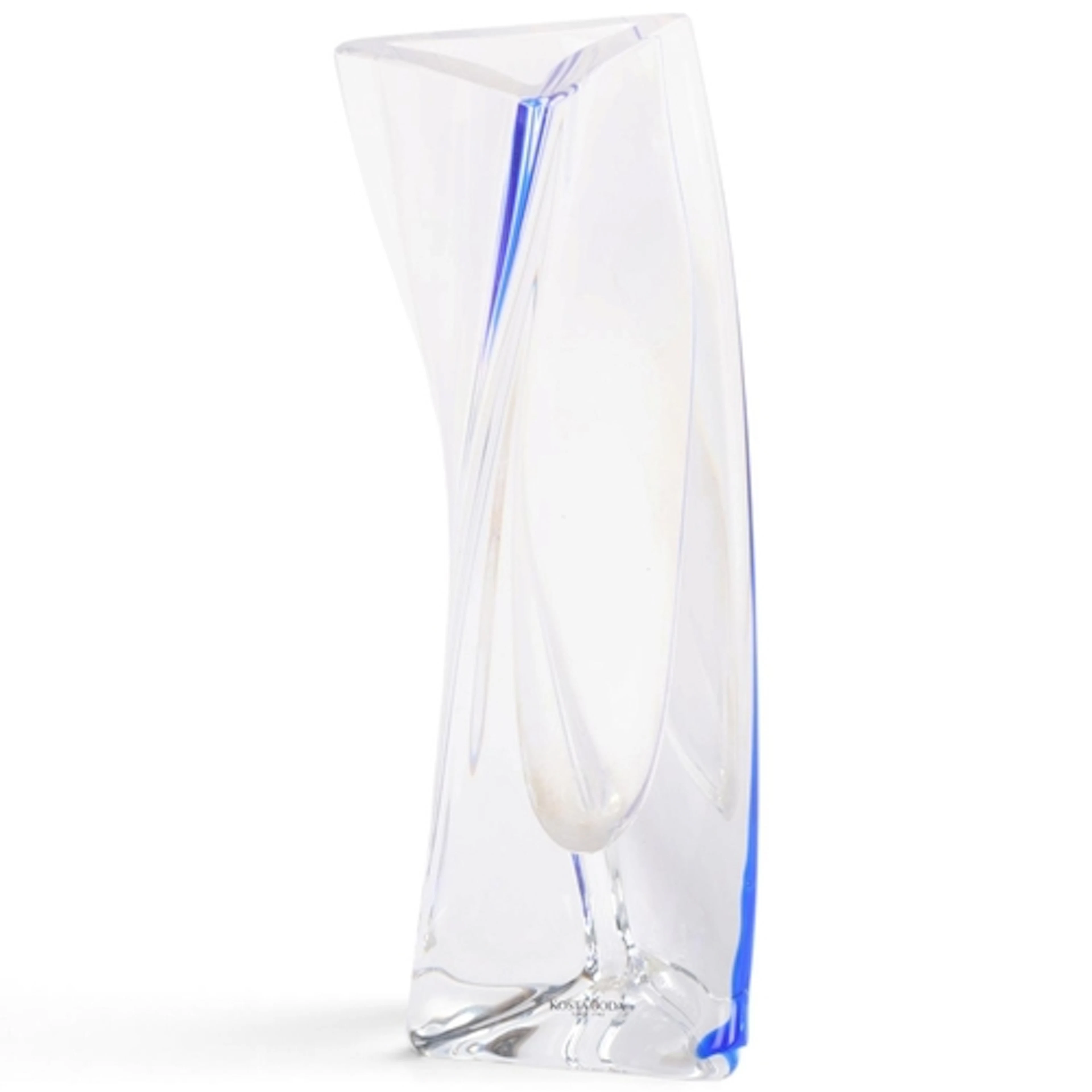 GORAN WARFF for Kosta Boda, Swedish, a twisted glass triangu...