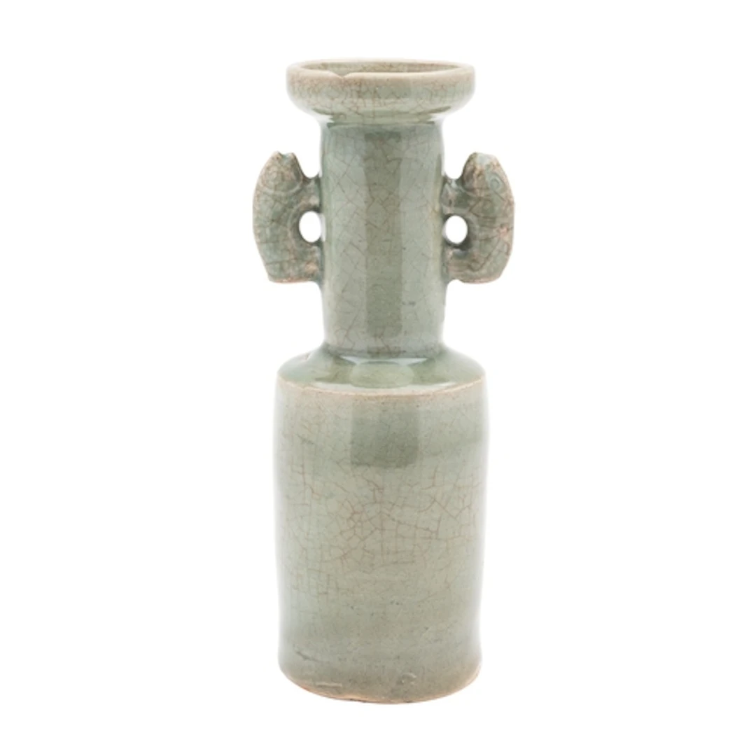A Chinese Longquan celadon-glazed mallet vase the neck with ...