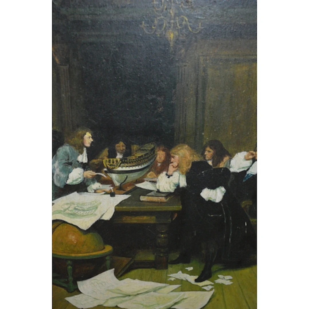 20th Century oil on board, depicting a 17th Century Dutch in...