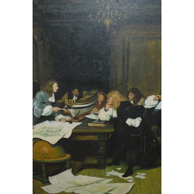 20th Century oil on board, depicting a 17th Century Dutch in...