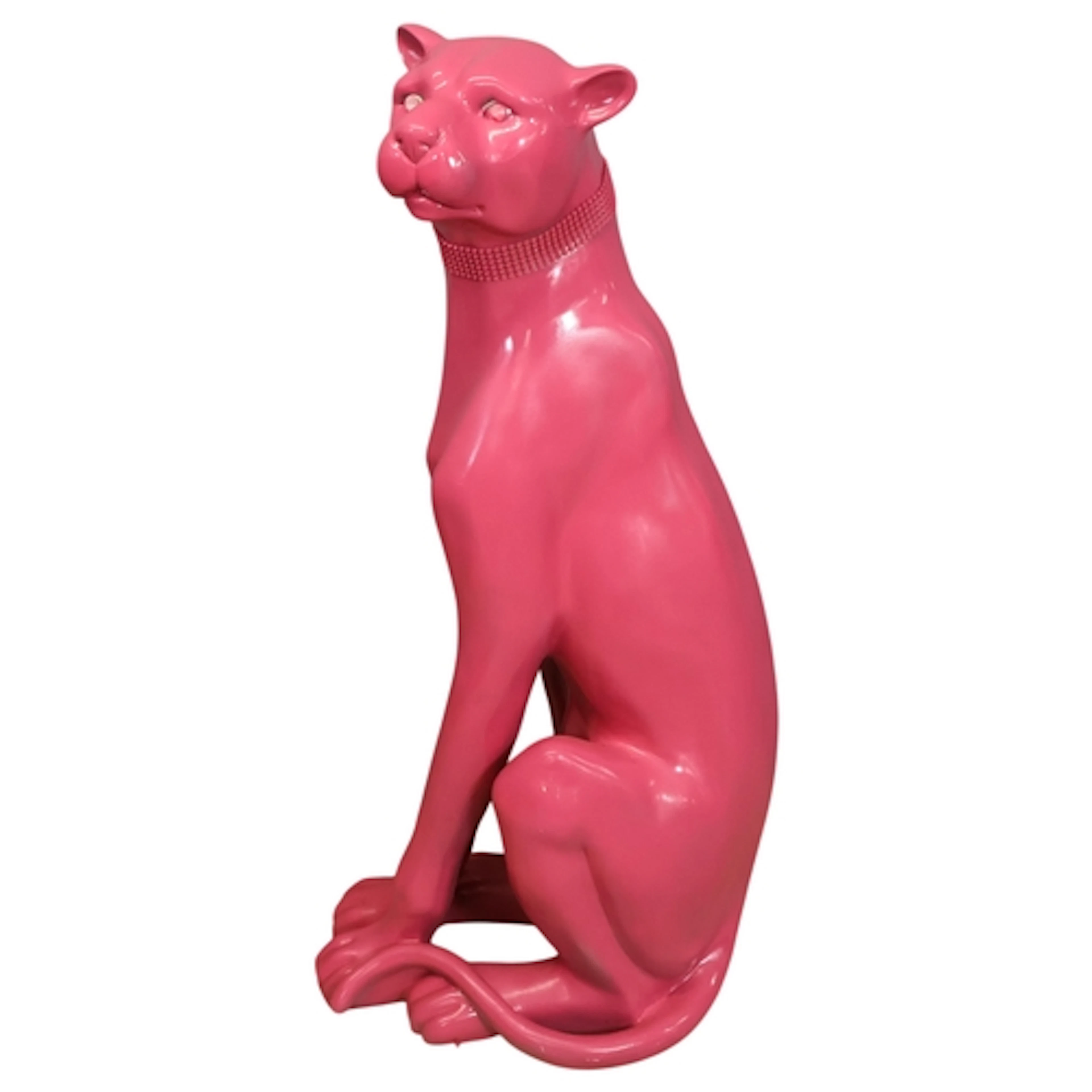 A modern resin sculpture, study of a Pink Panther. Height 84...