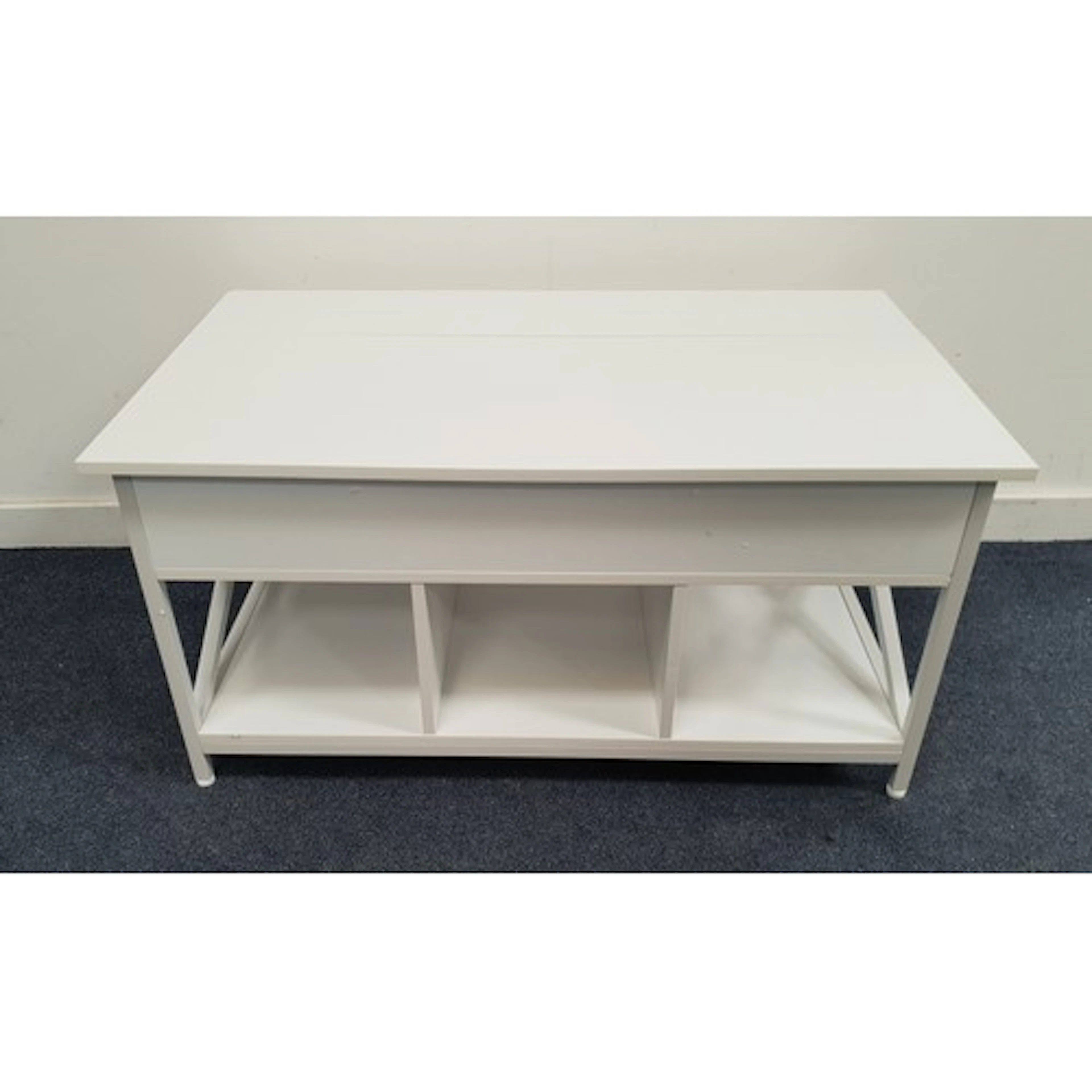WHITE CONTEMPORARY METAMORPHIC COFFEE TABLE of brushed meta...