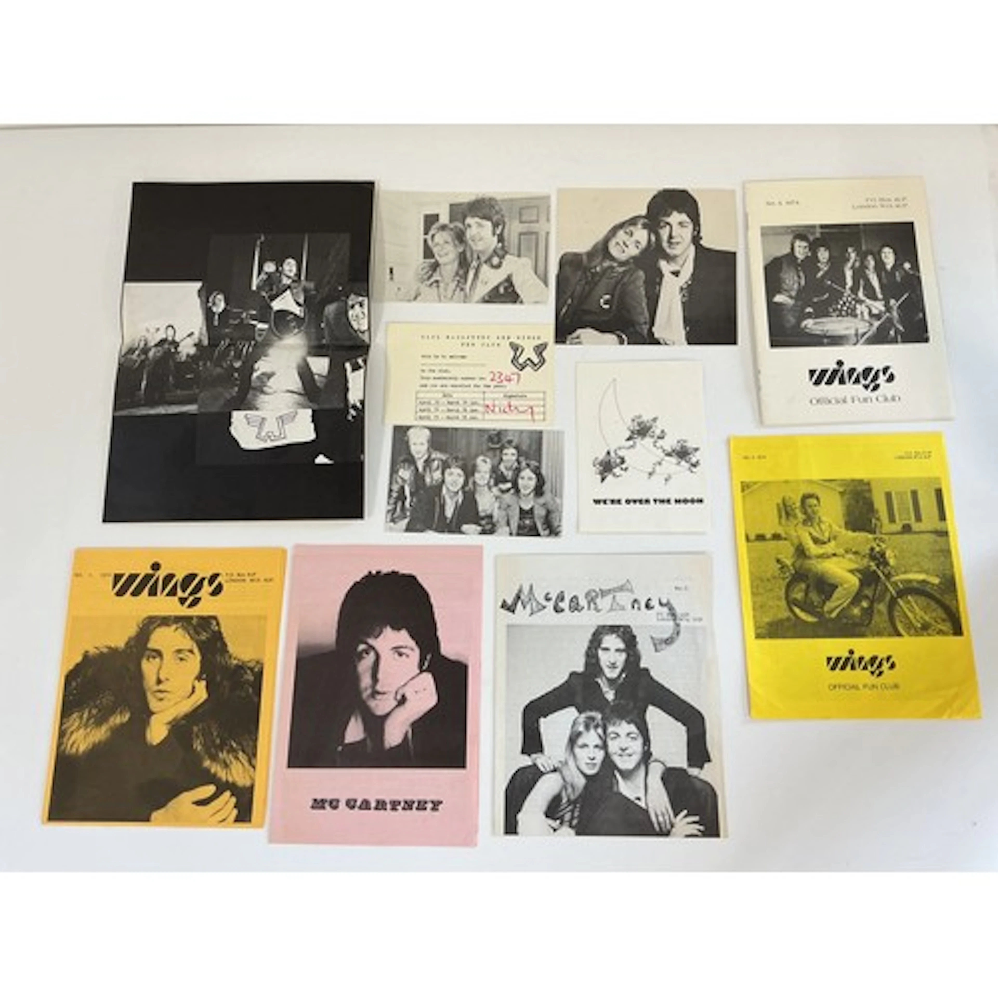 A collection of Wings fab club materials together with other...