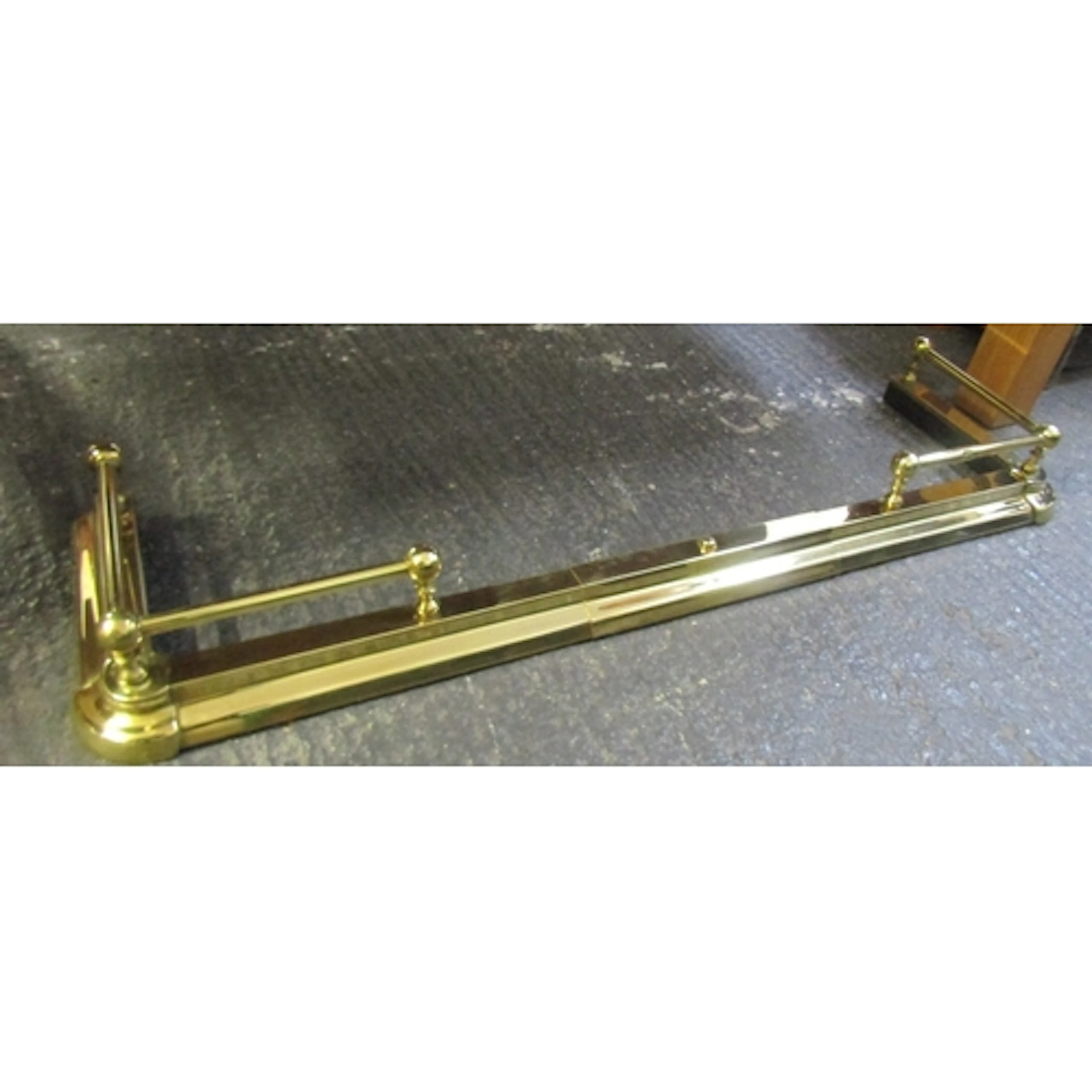 Antique Cast Brass Adjustable Width Fire Fender Rail Form Ex...