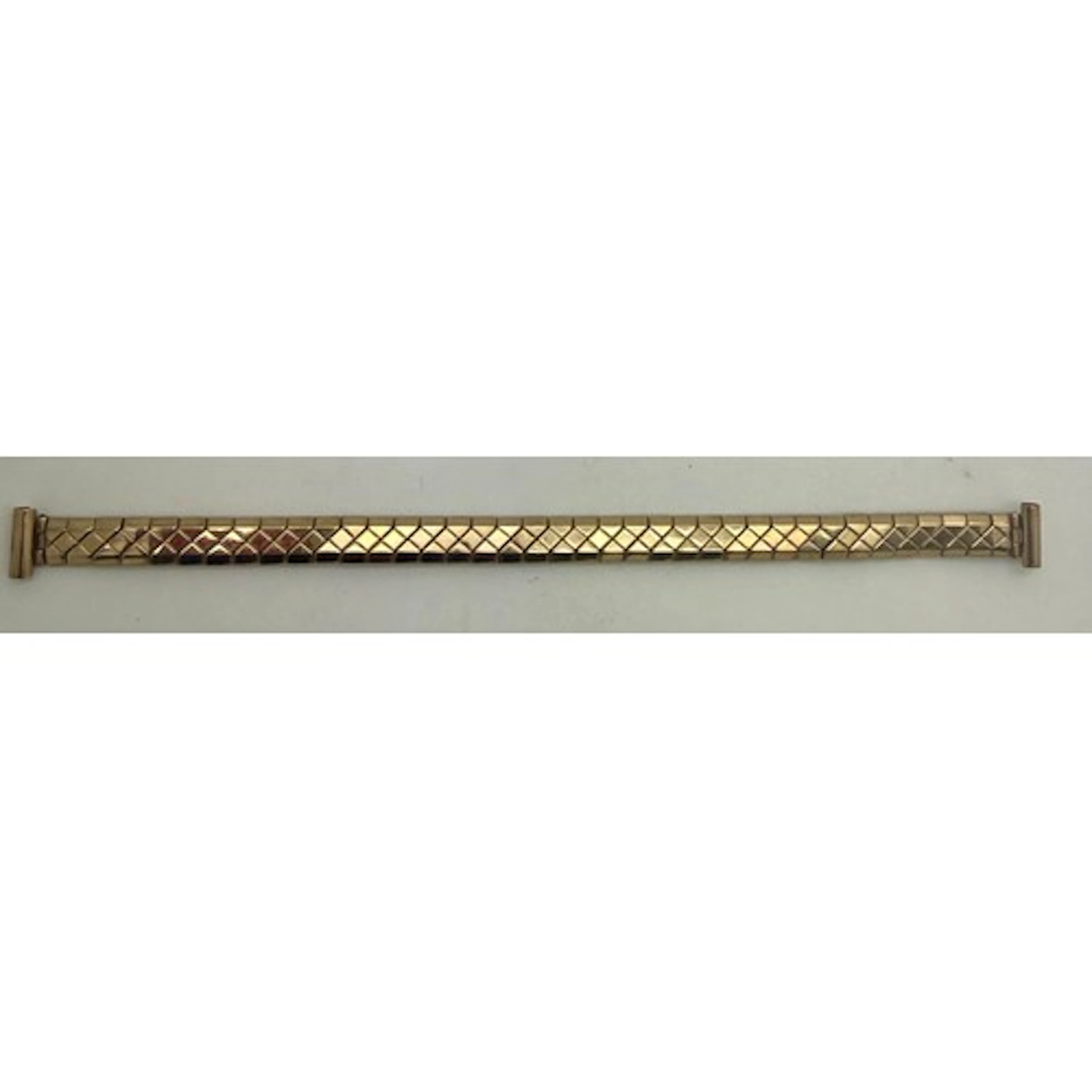 A 9 carat gold expanding watch strap. 15cm l. Weight 12.8gm.