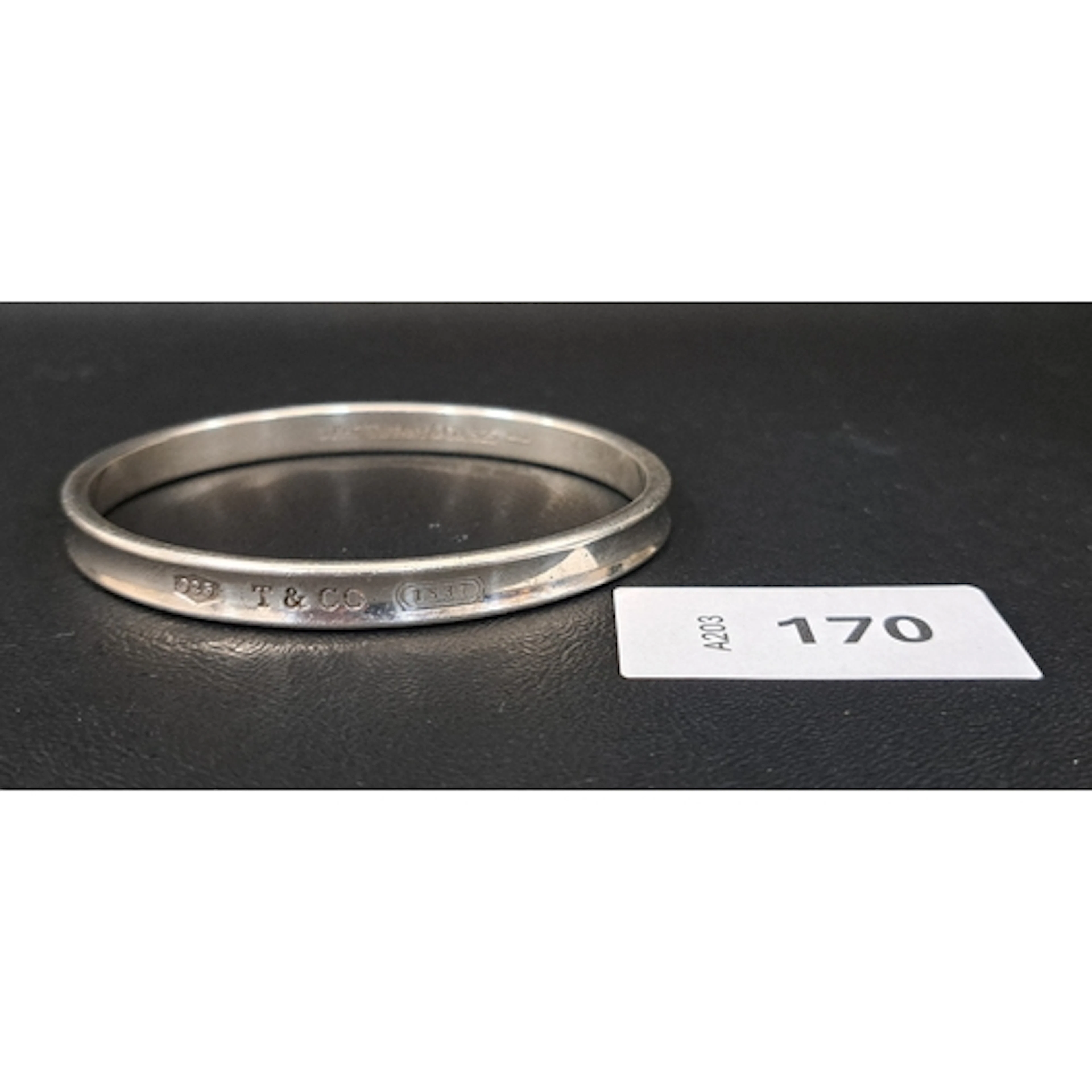 TIFFANY & CO. 1837 NARROW SILVER BANGLE 33.7 grams