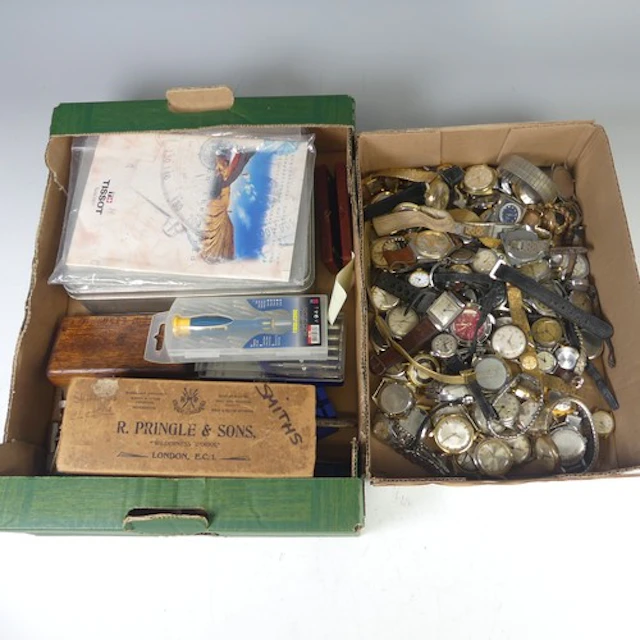 A quantity of vintage Wristwatches, mainly stainless steel, ...
